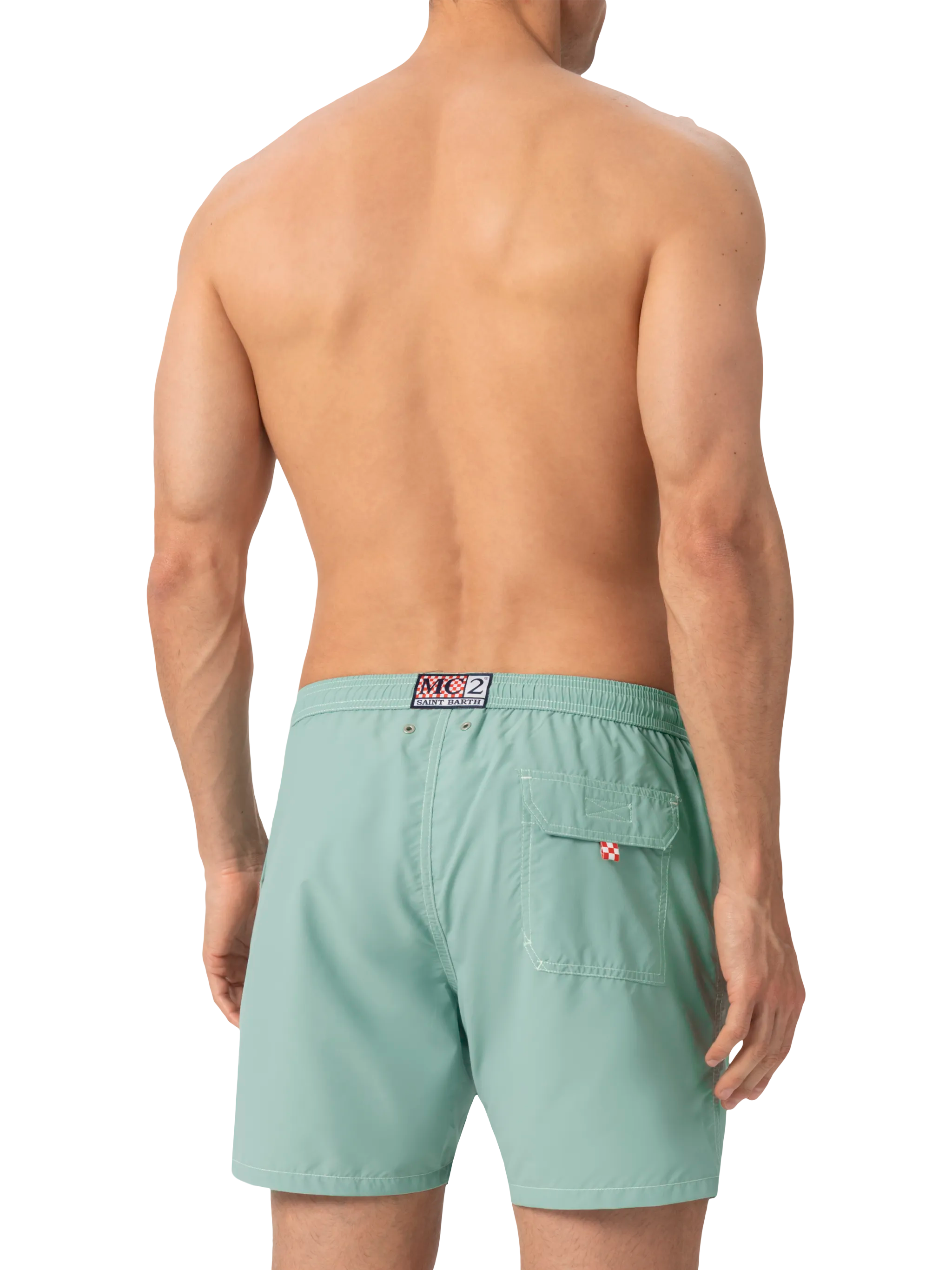 Sage green mid-length classic light swim shorts Patmos