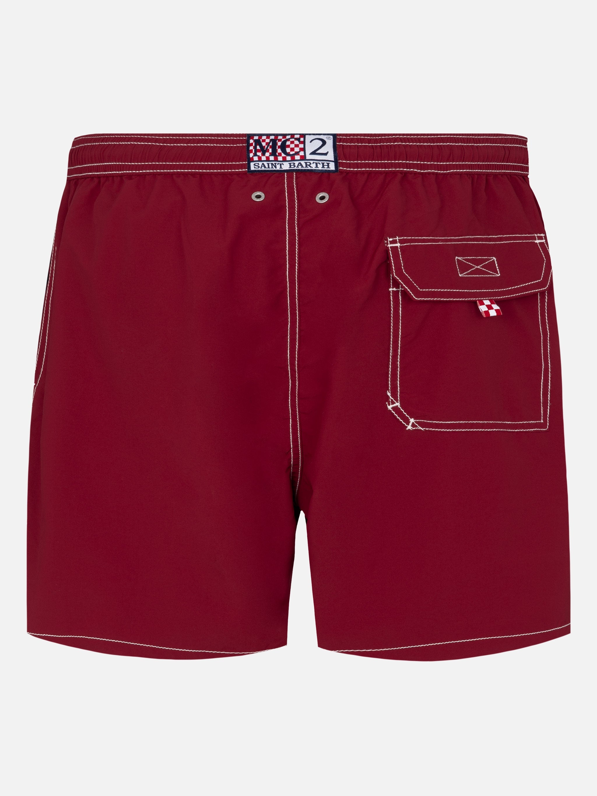 Burgundy mid-length classic light swim shorts Patmos