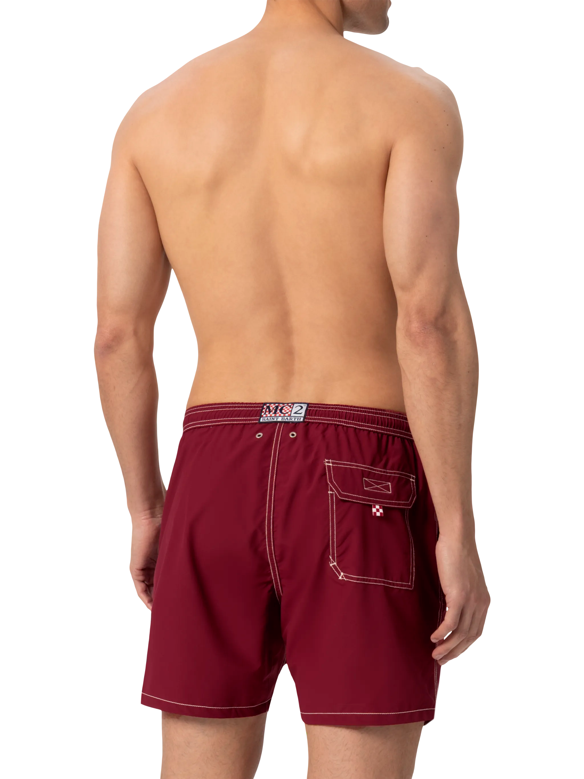 Burgundy mid-length classic light swim shorts Patmos