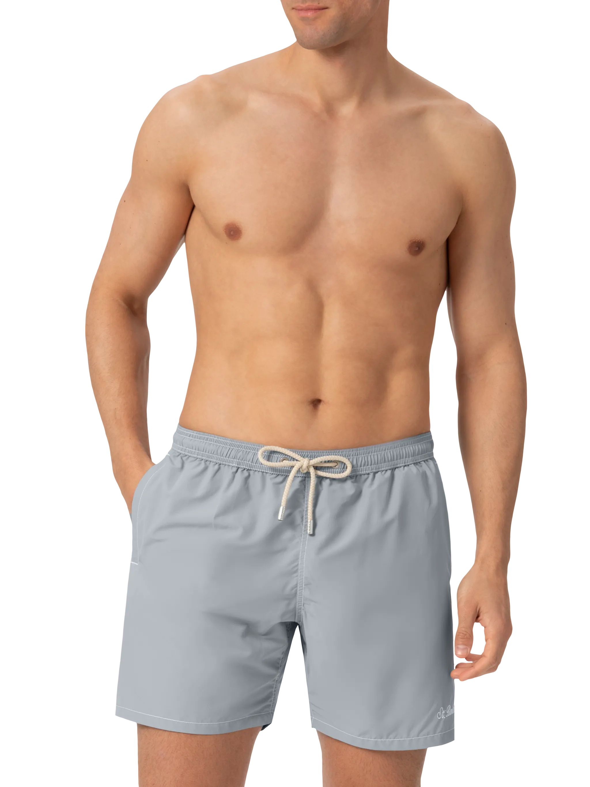 Grey mid-length classic light swim shorts Patmos