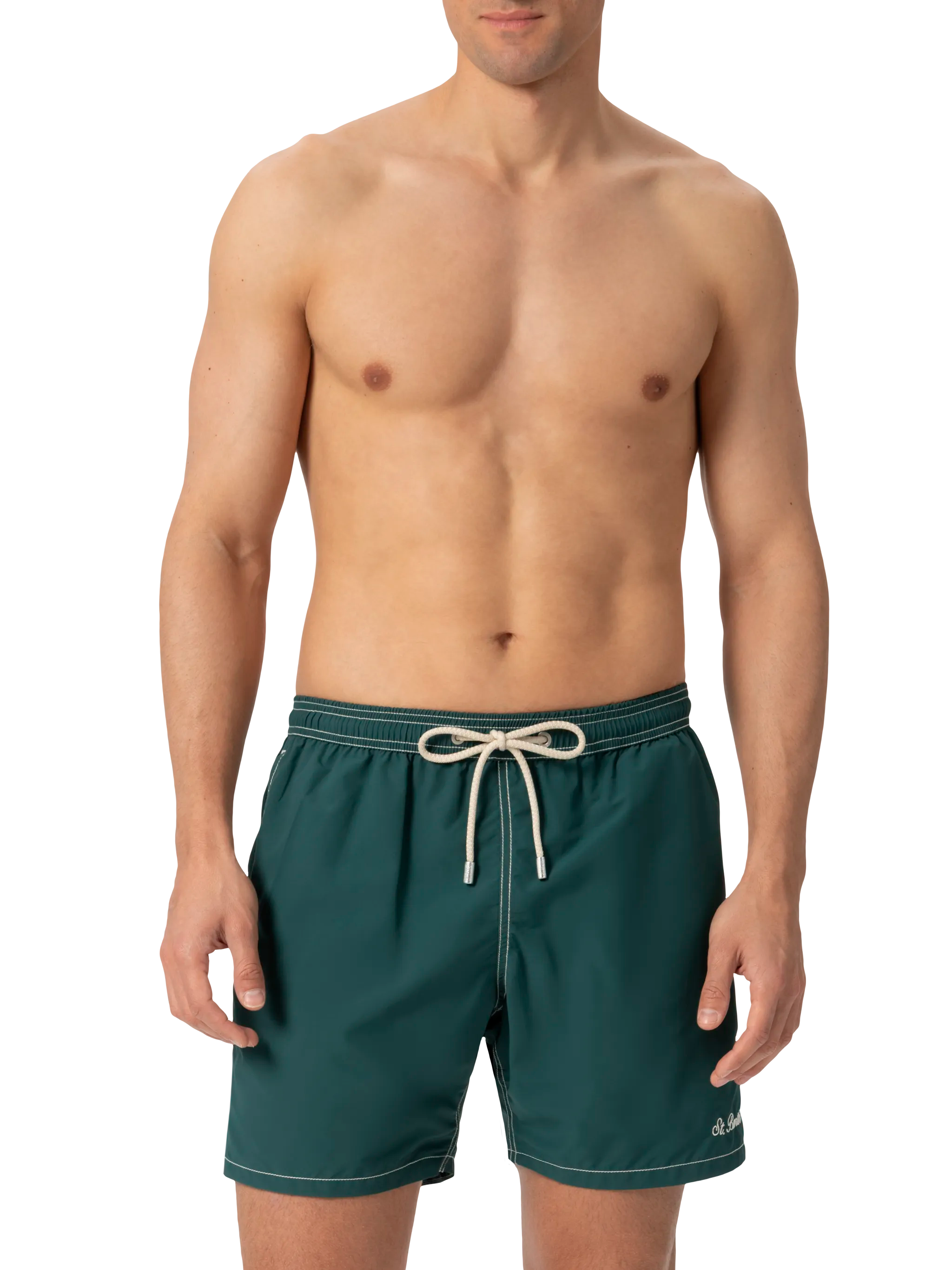 Green mid-length classic light swim shorts Patmos