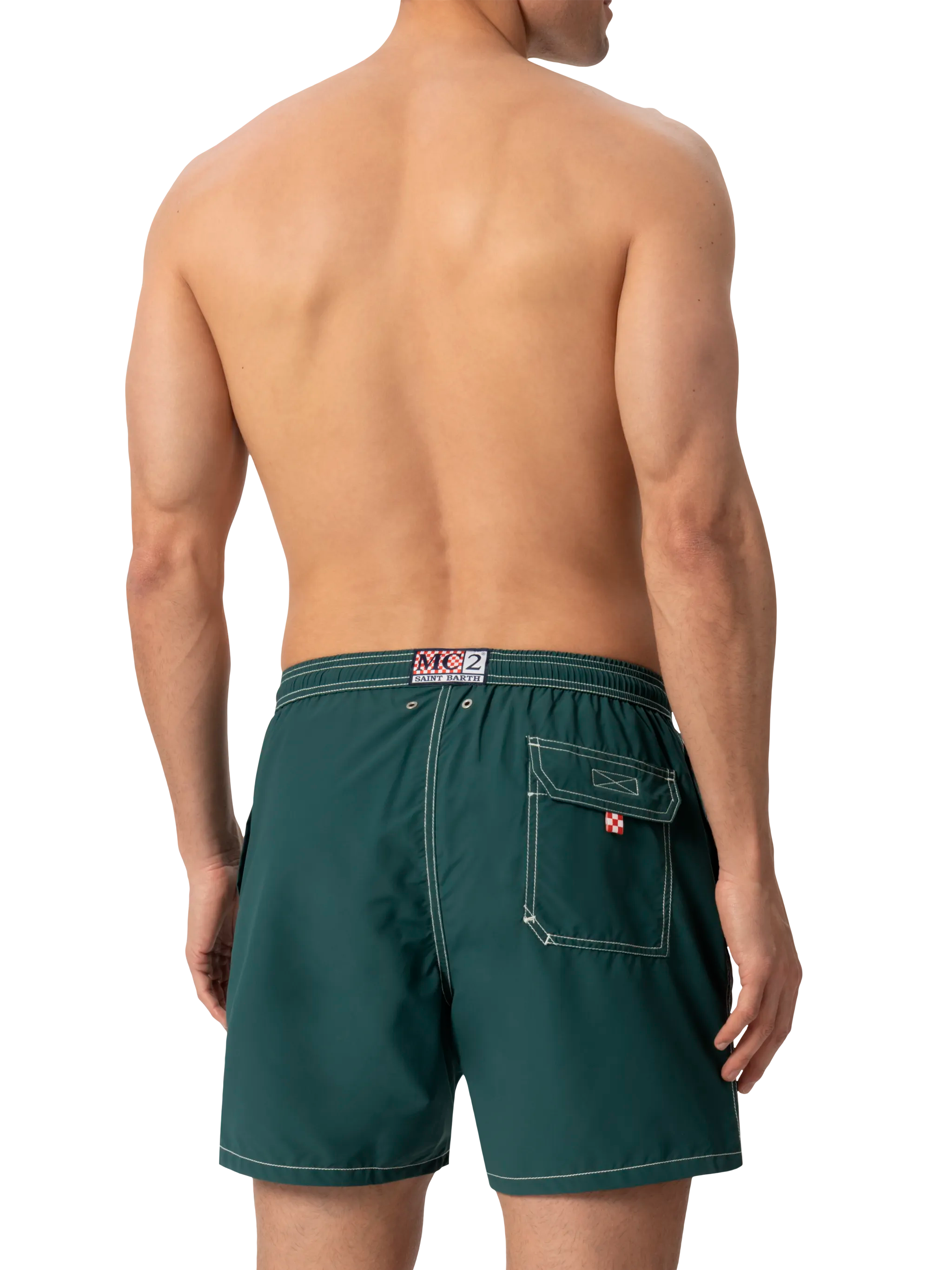 Green mid-length classic light swim shorts Patmos