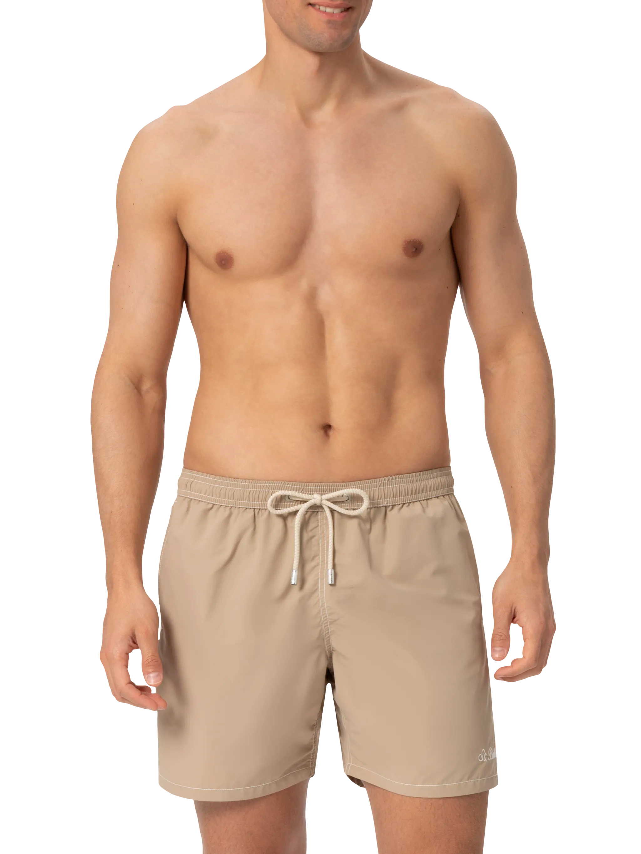 Beige mid-length classic light swim shorts Patmos