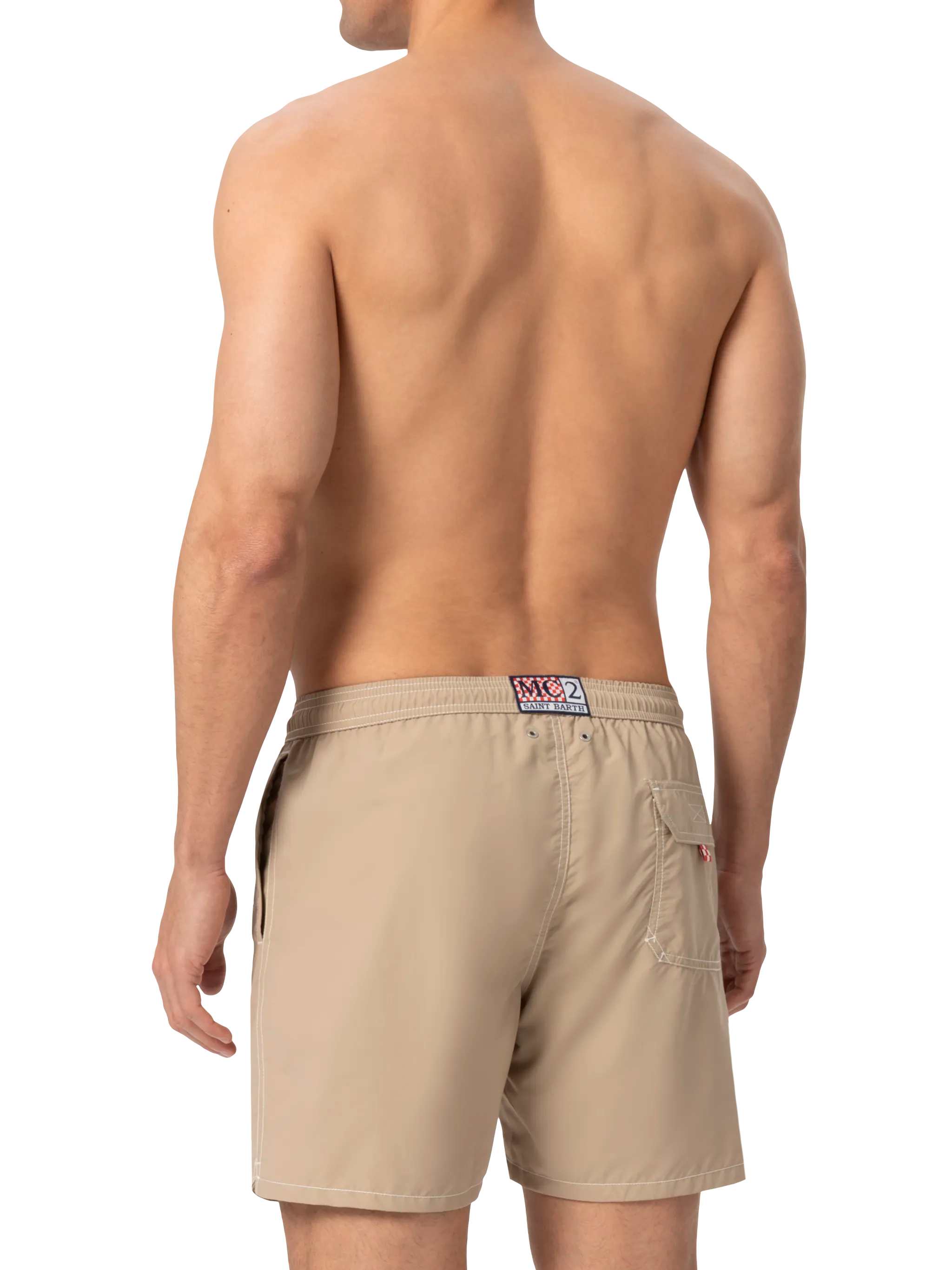 Beige mid-length classic light swim shorts Patmos