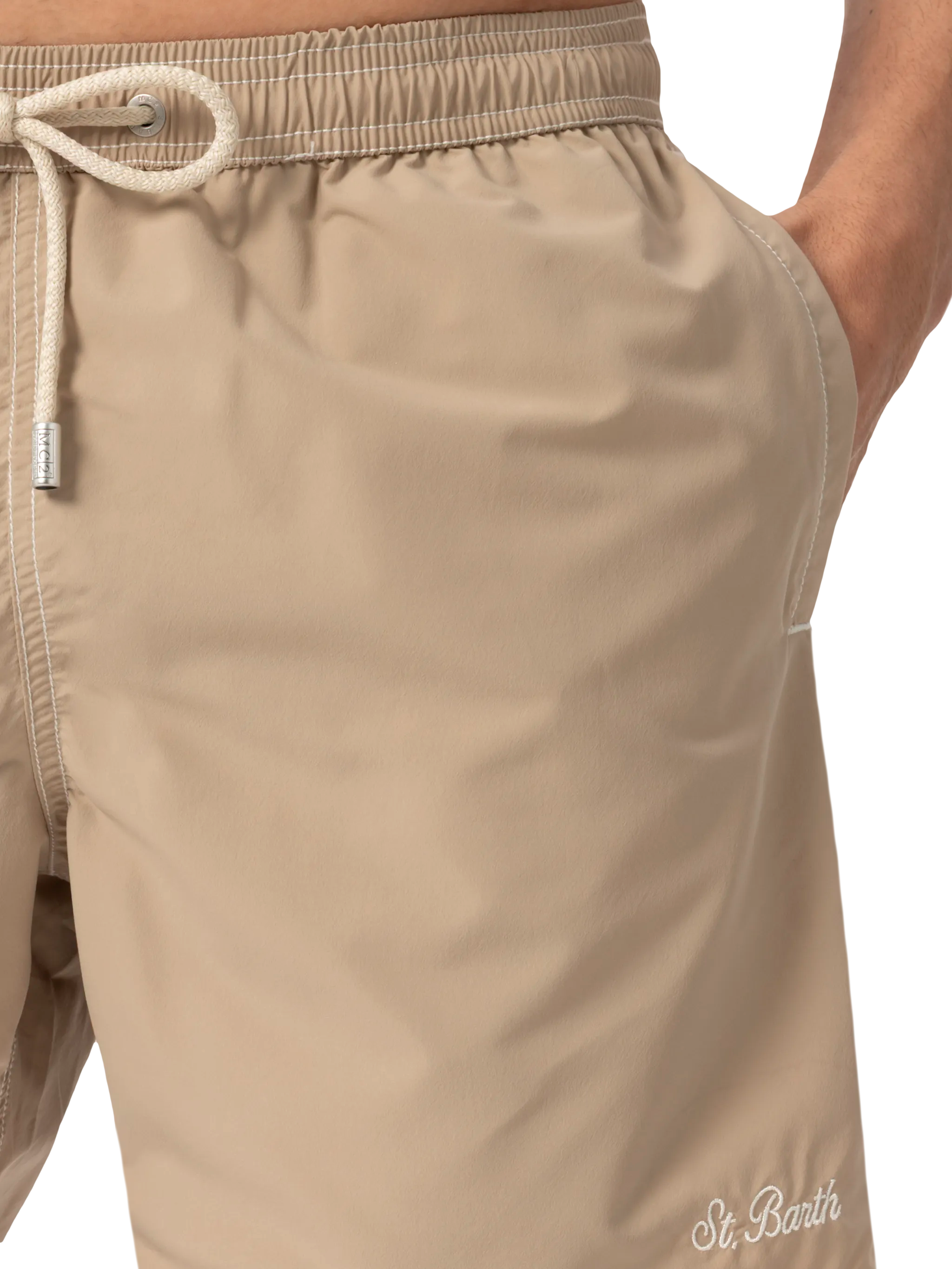 Beige mid-length classic light swim shorts Patmos