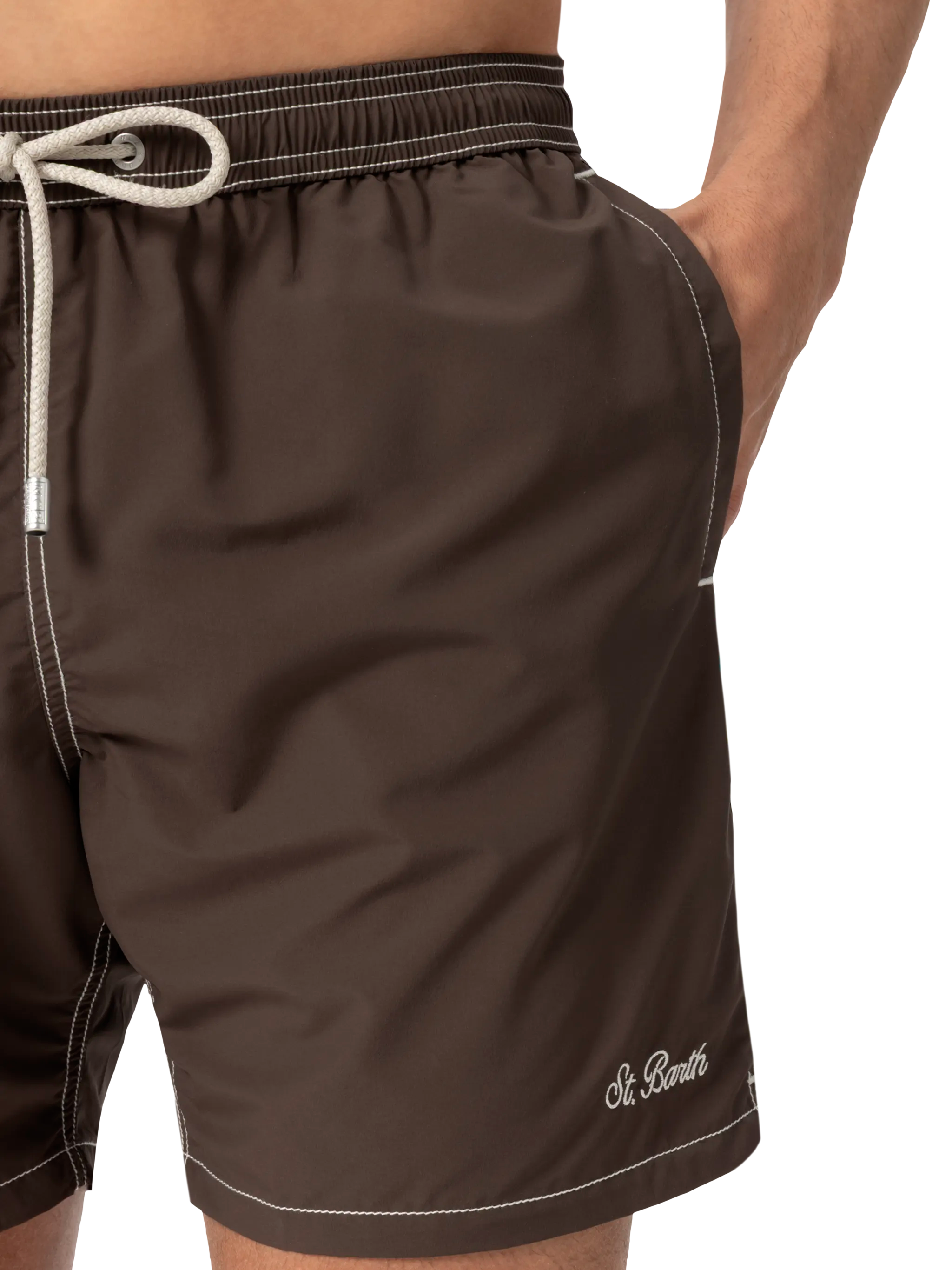 Camel mid-length classic light swim shorts Patmos