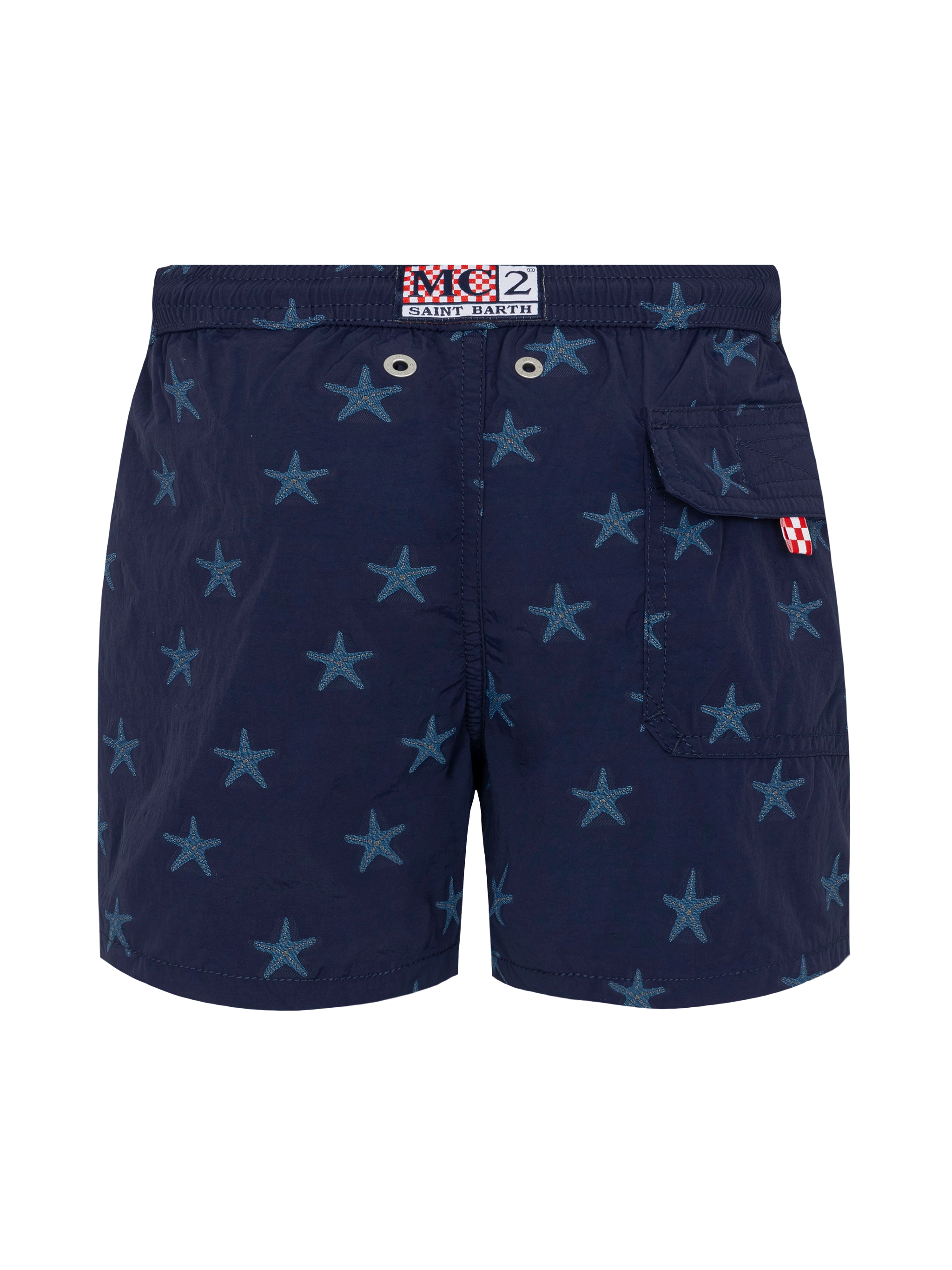 Pantaloncini da bagno Patmos Jr di media lunghezza con motivo jacquard a stella marina