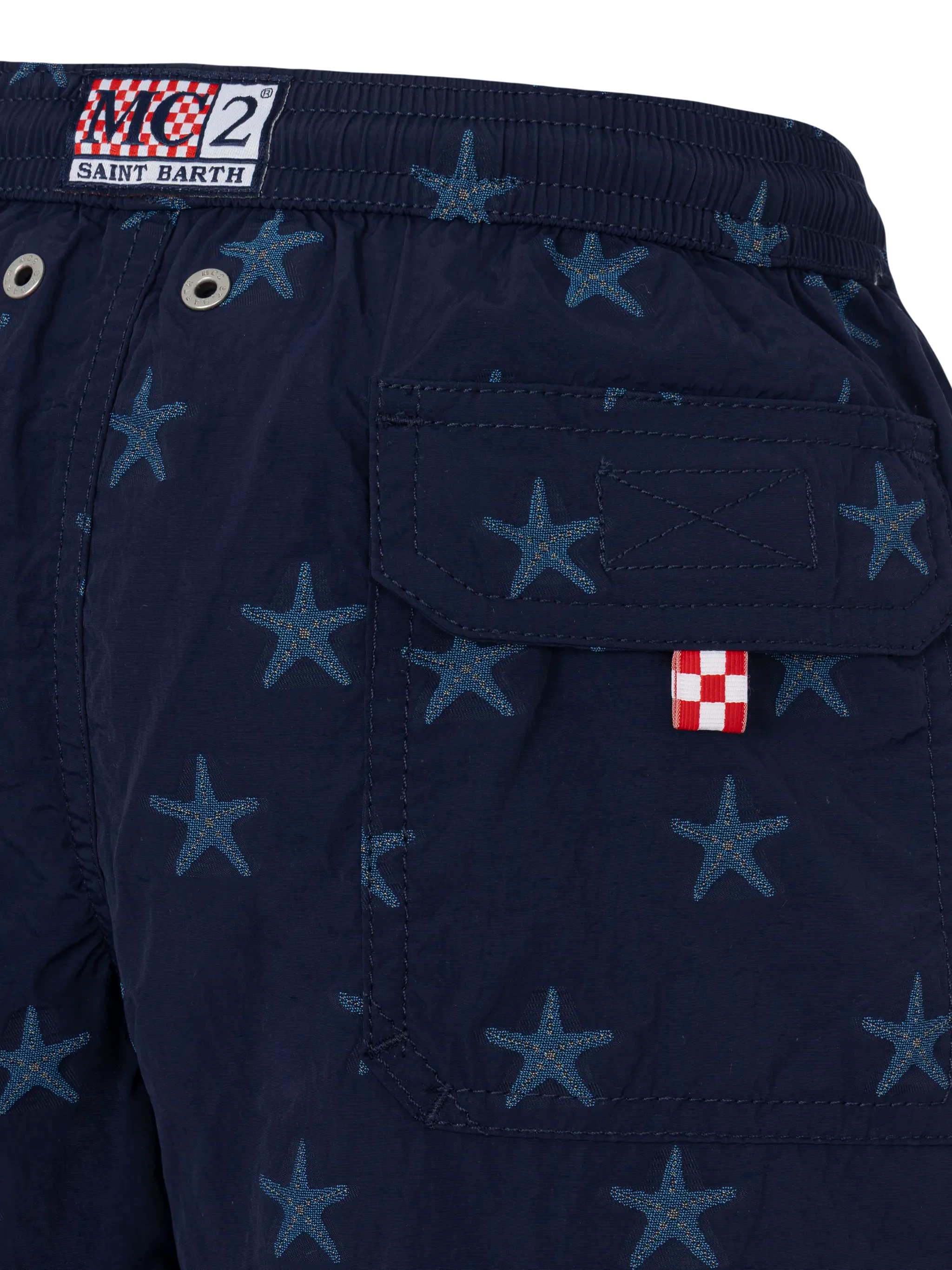 Pantaloncini da bagno Patmos Jr di media lunghezza con motivo jacquard a stella marina