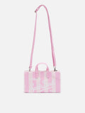 Cotton canvas Phone Bag with pink striped print