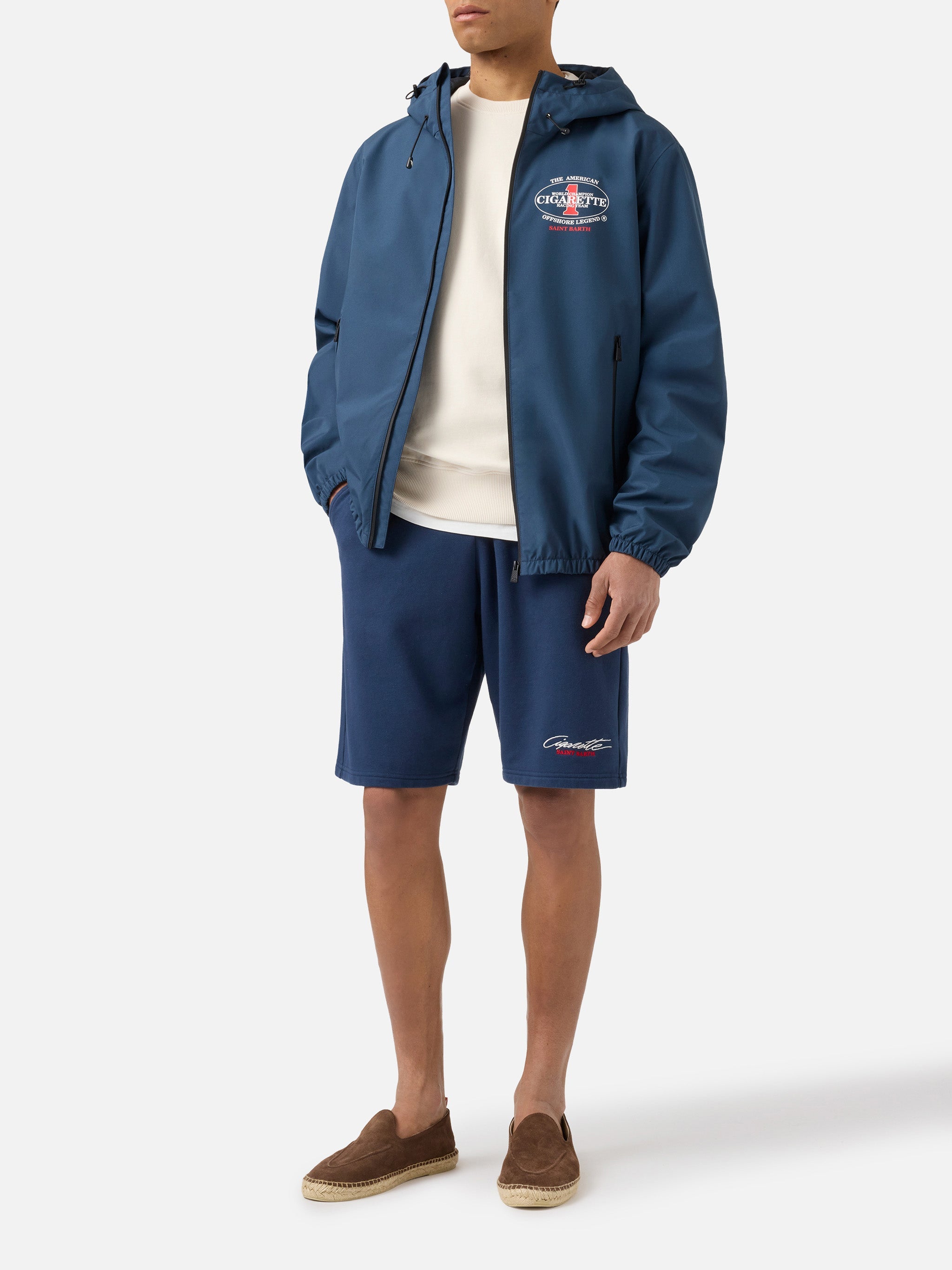 Giubbotto tecnico Pilot blu navy con stampa Cigarette | Edizione Speciale