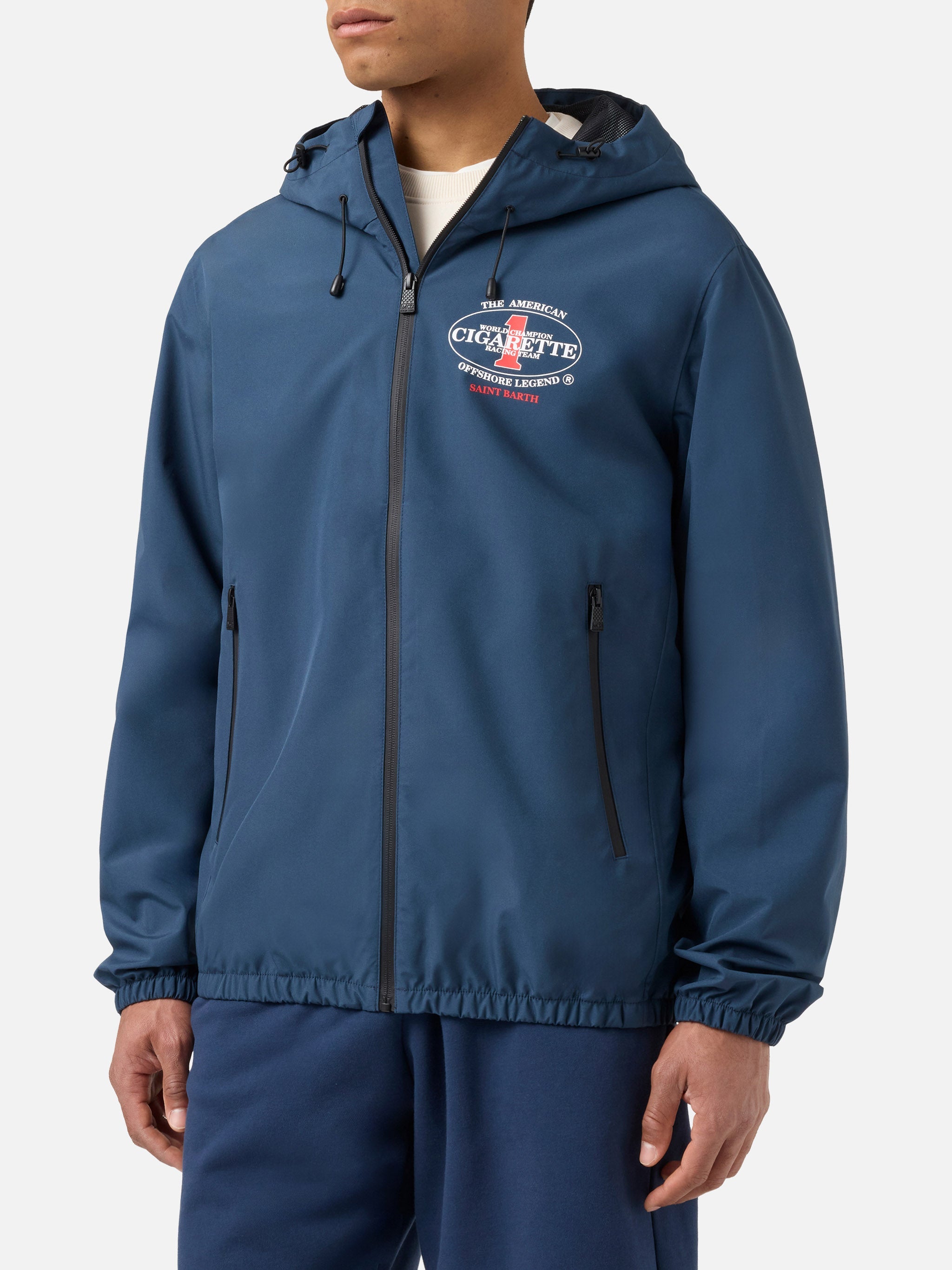 Giubbotto tecnico Pilot blu navy con stampa Cigarette | Edizione Speciale