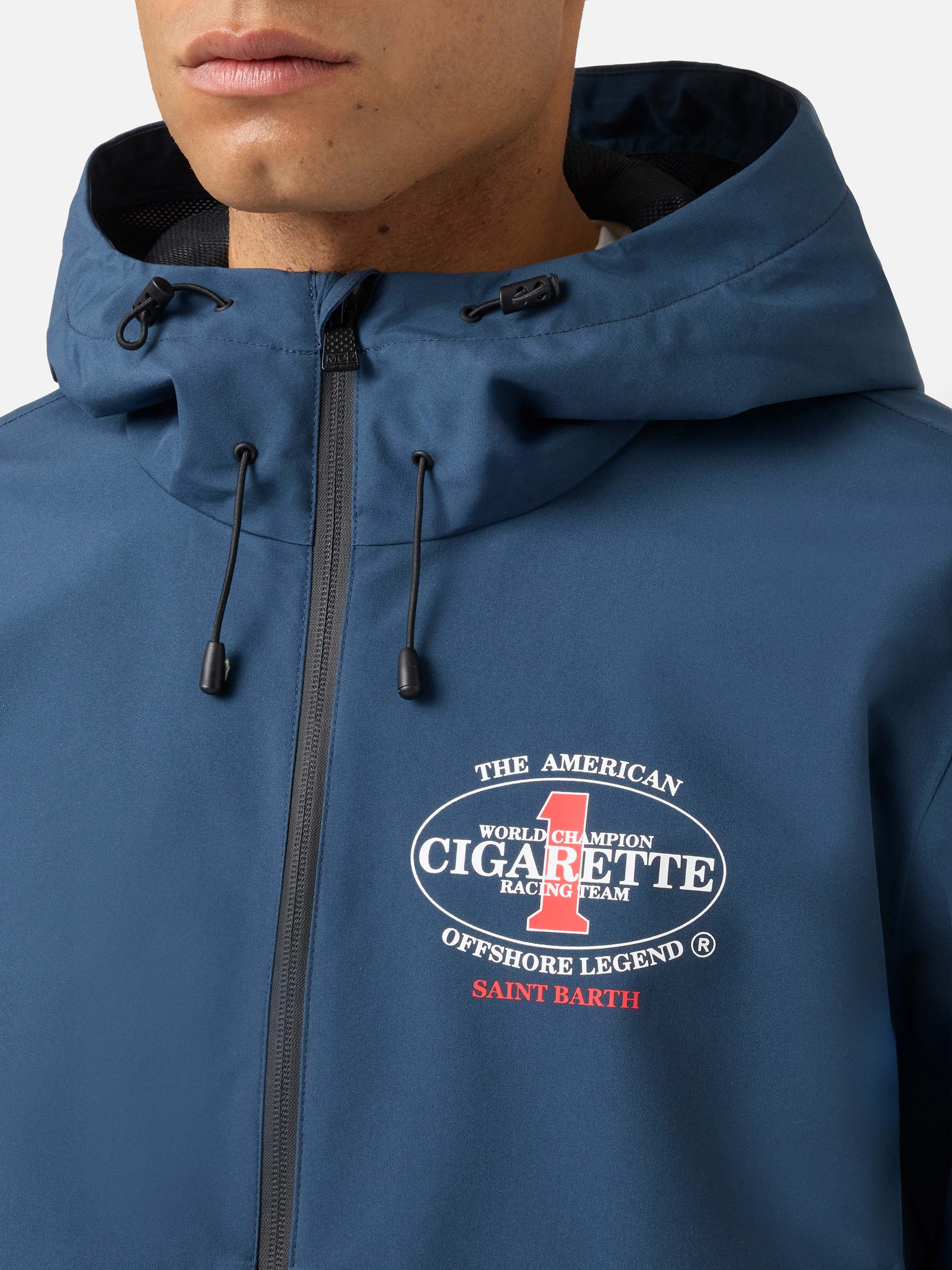 Giubbotto tecnico Pilot blu navy con stampa Cigarette | Edizione Speciale