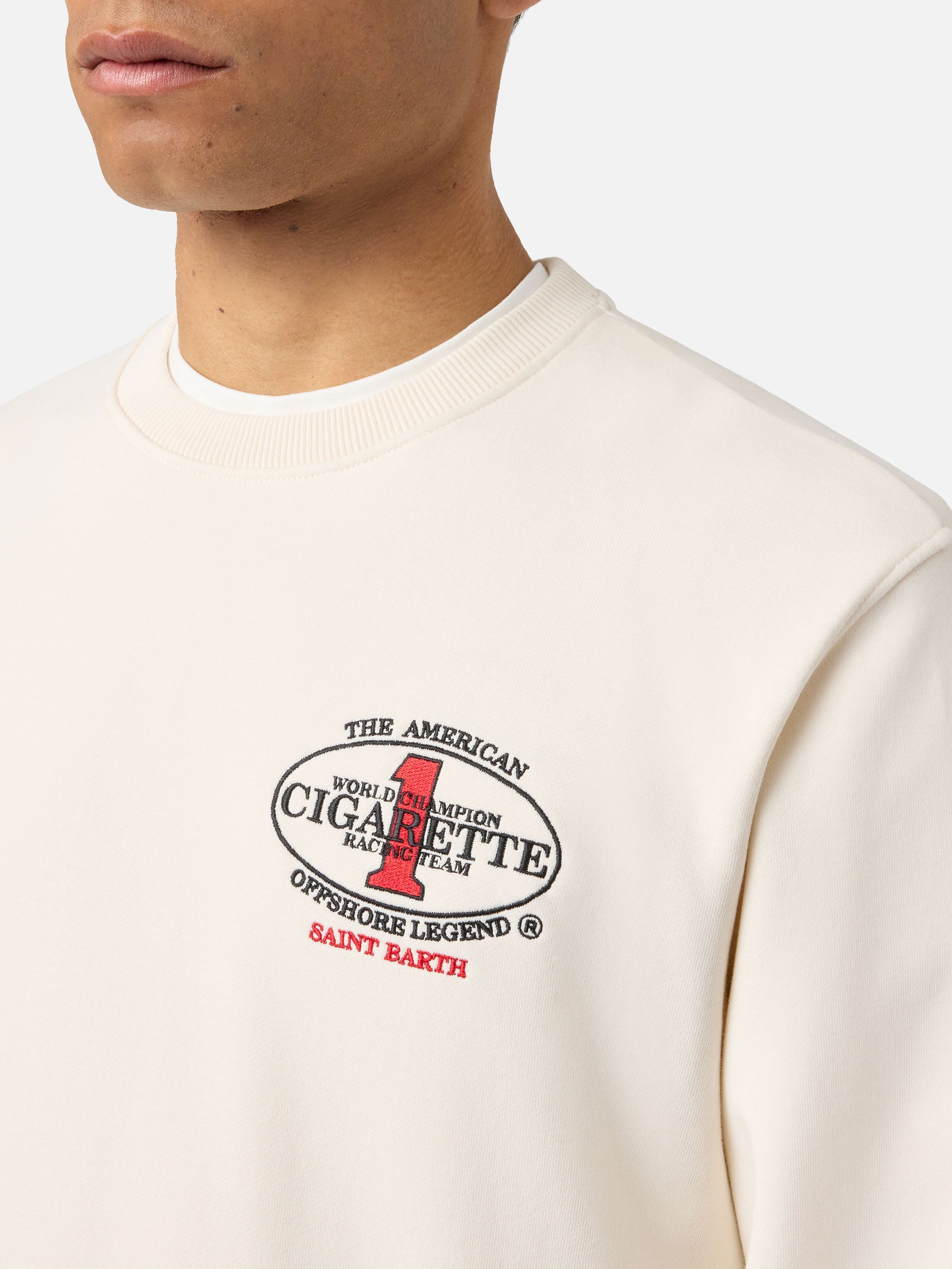 Felpa girocollo Cream Ponza con stampa Cigarette | Special Edition