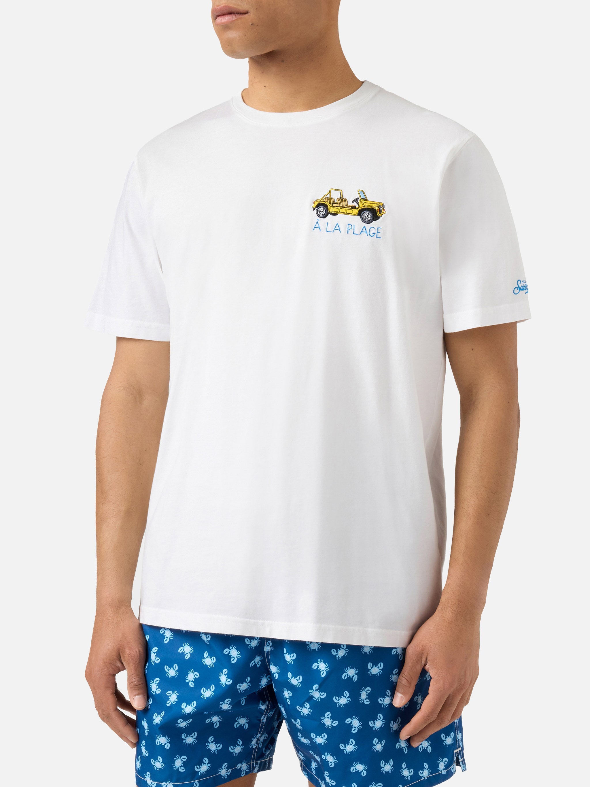 White Portofino T-shirt with À La Plage embroidery