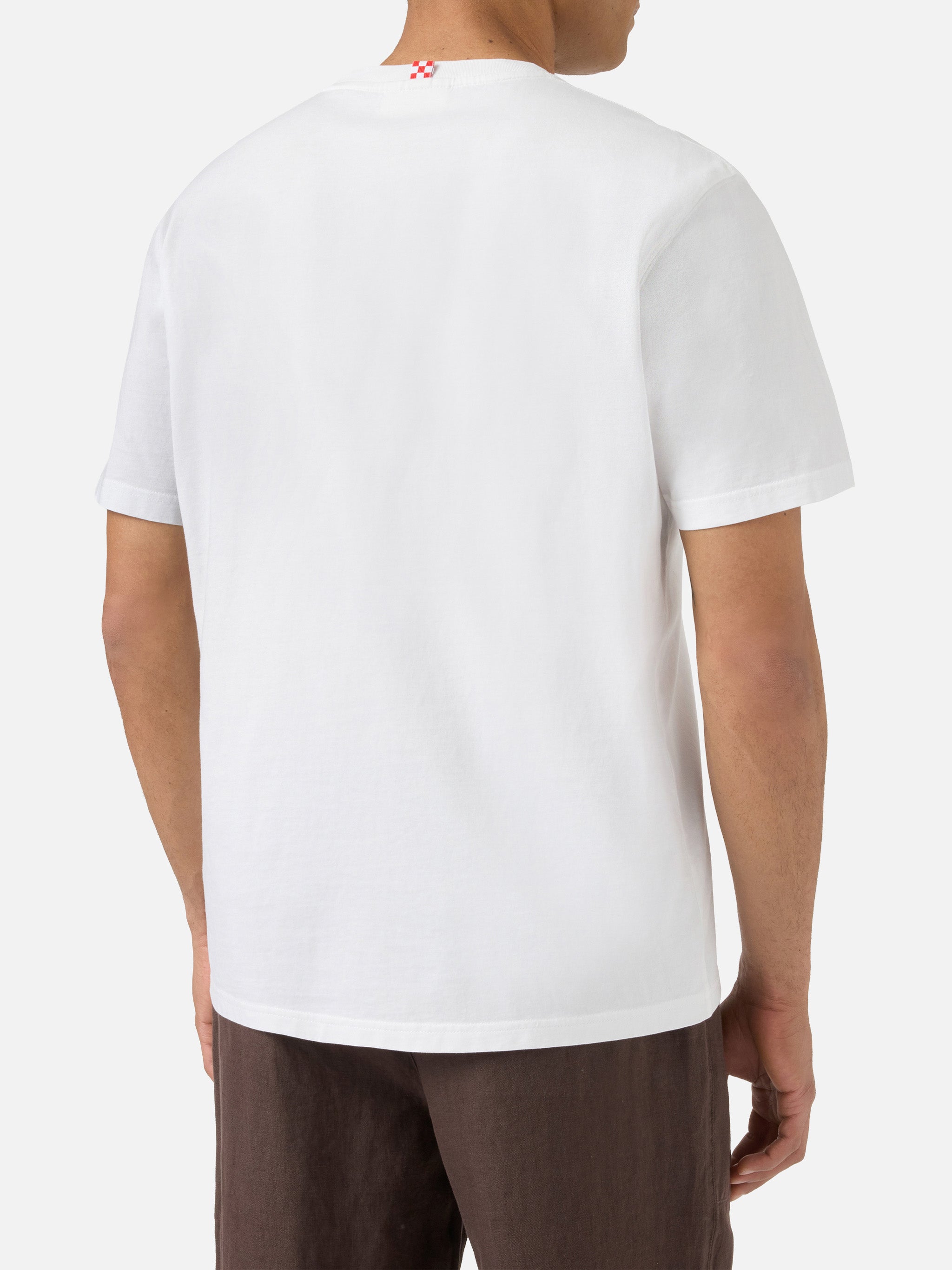 White Portofino T-shirt with Viaggio In Prima Classe embroidery