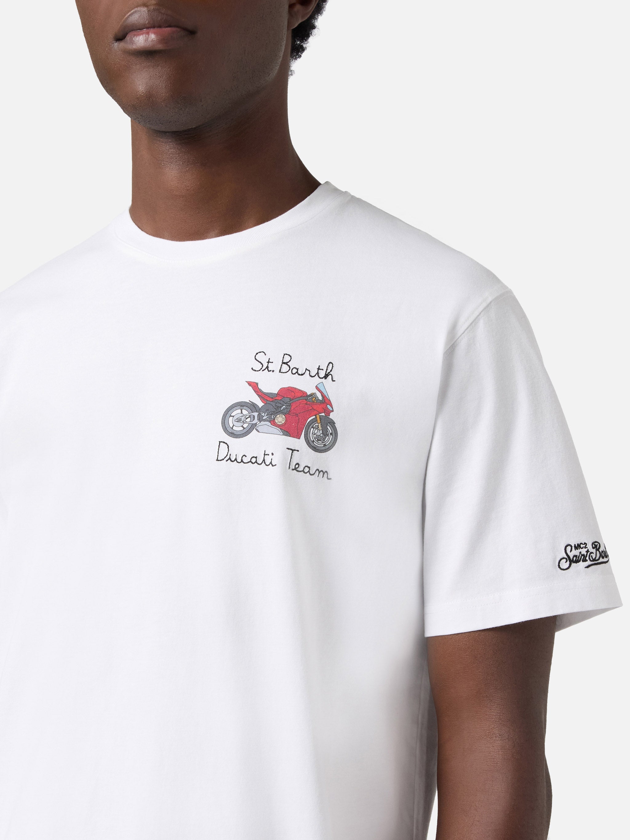 White Portofino T-shirt with Ducati Team embroidery | Special Edition