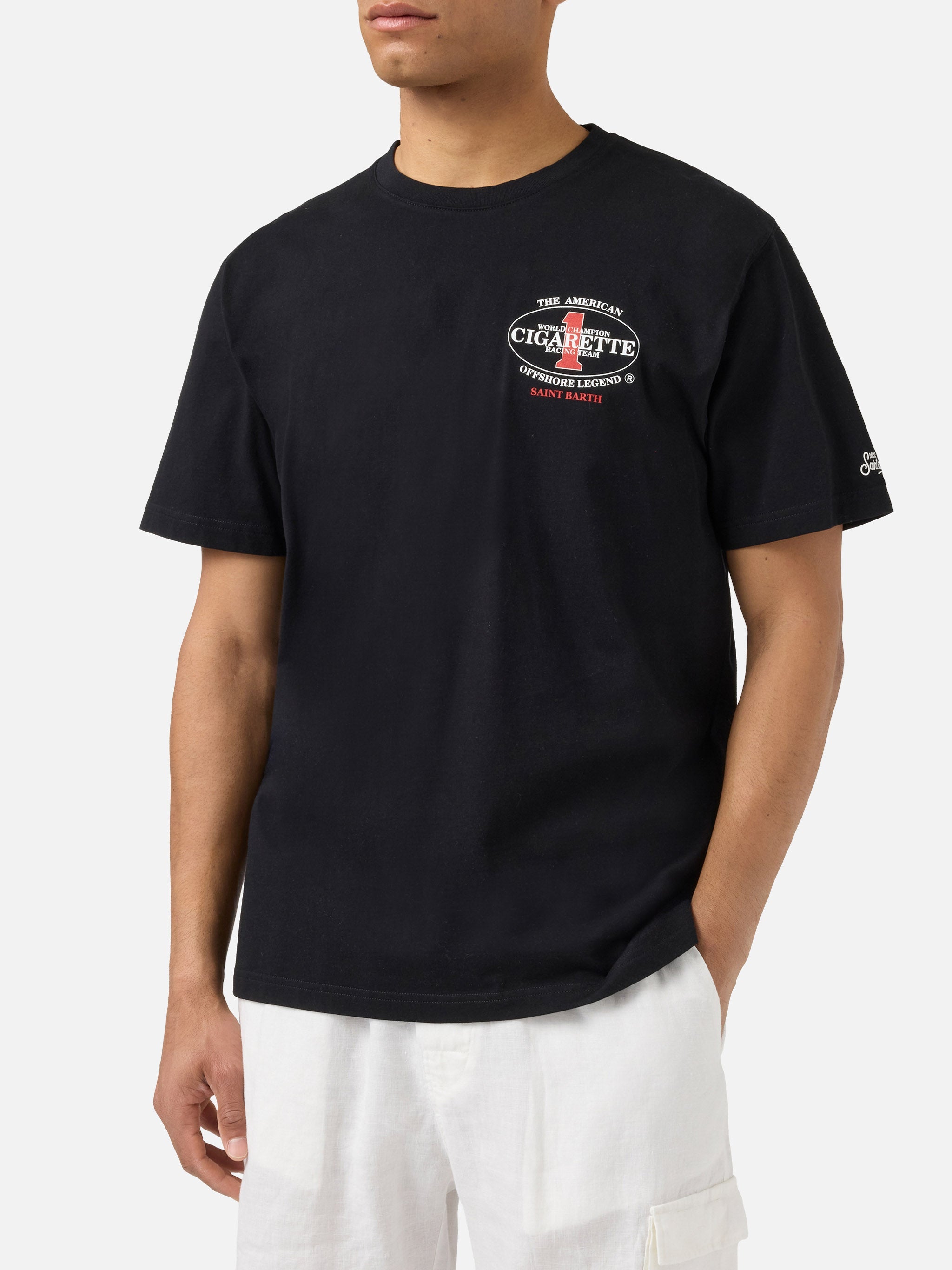 T-shirt nera Portland con stampa Cigarette Racing | Edizione Speciale