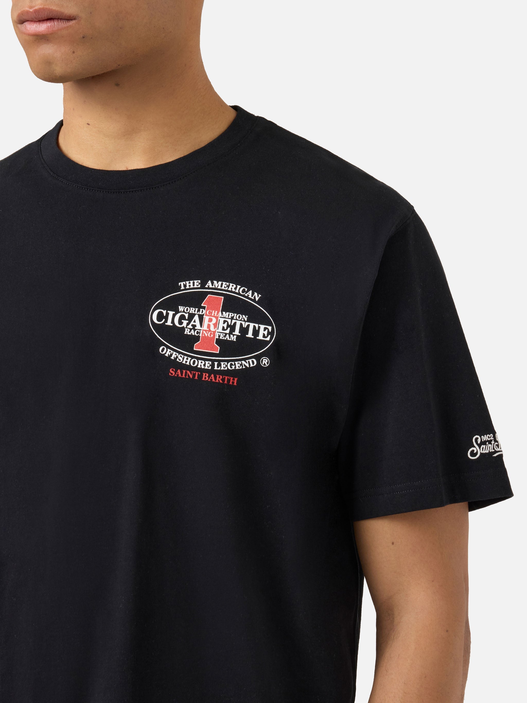 T-shirt nera Portland con stampa Cigarette Racing | Edizione Speciale