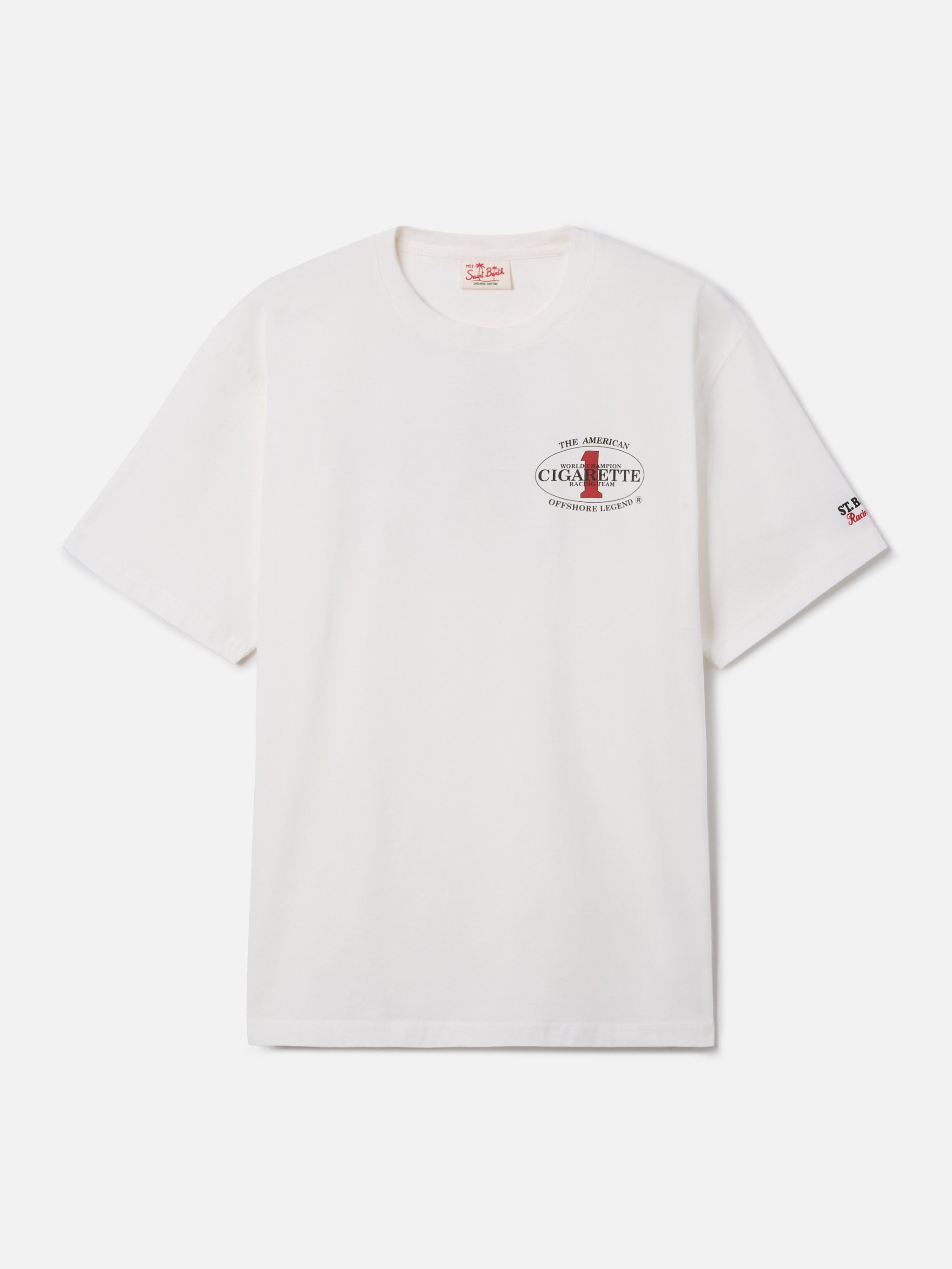 T-shirt color crema Portland con stampa Cigarette Racing | Edizione speciale