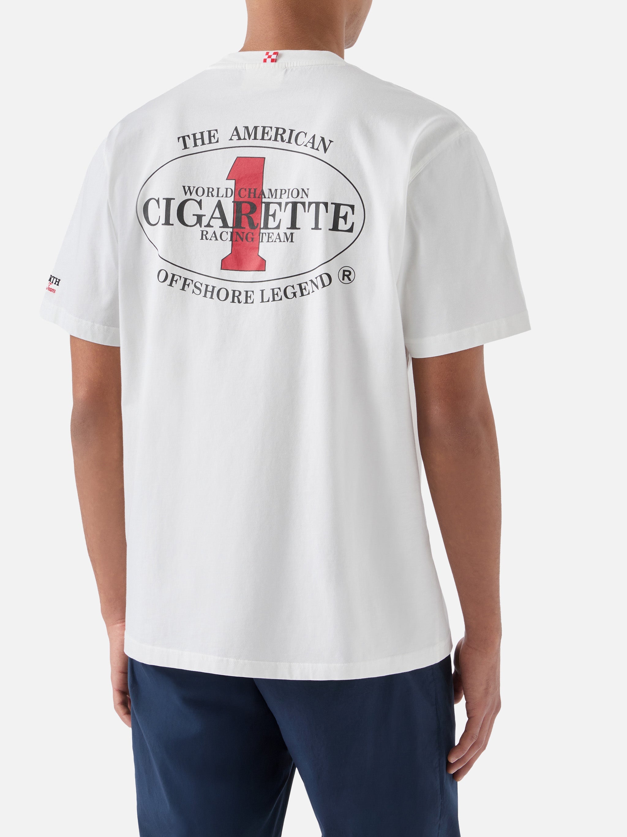 T-shirt color crema Portland con stampa Cigarette Racing | Edizione speciale