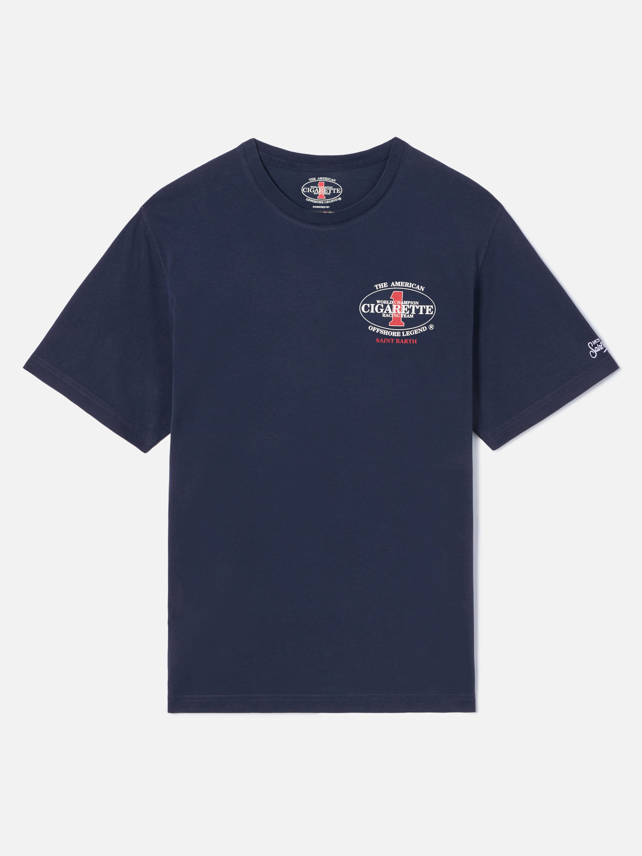 T-shirt blu Portland con stampa Cigarette Racing | Edizione Speciale