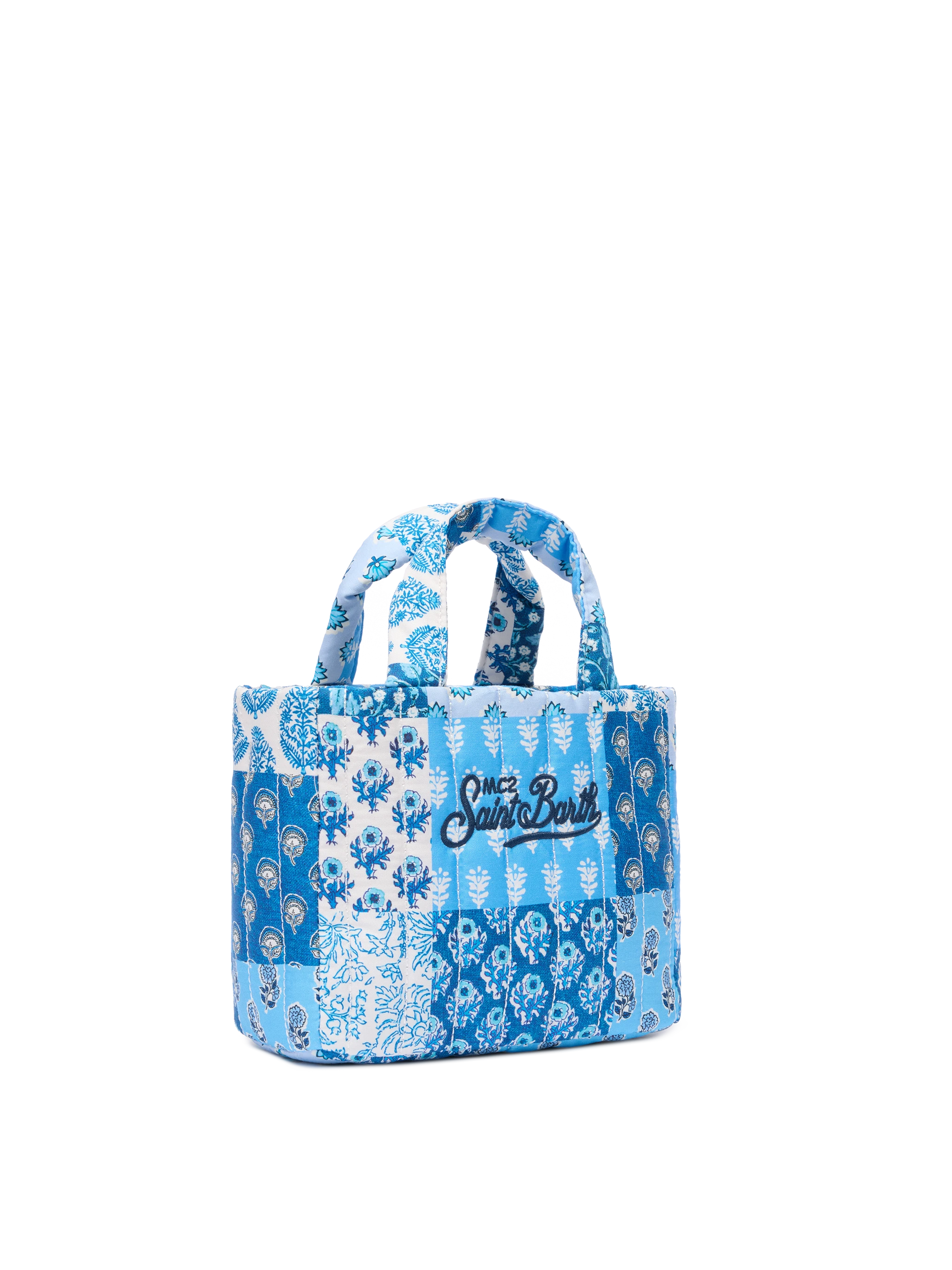 Blue flower quilted Soft Tote Mini bag