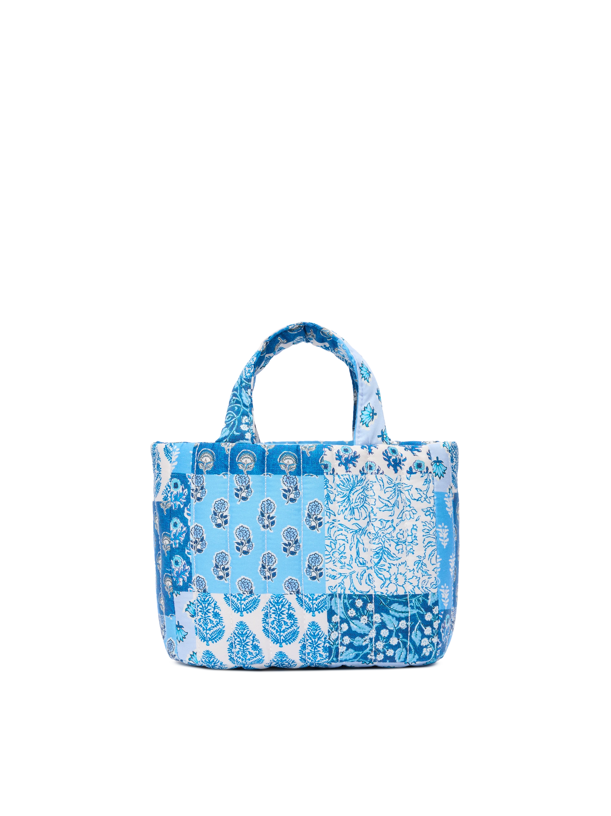 Blue flower quilted Soft Tote Mini bag