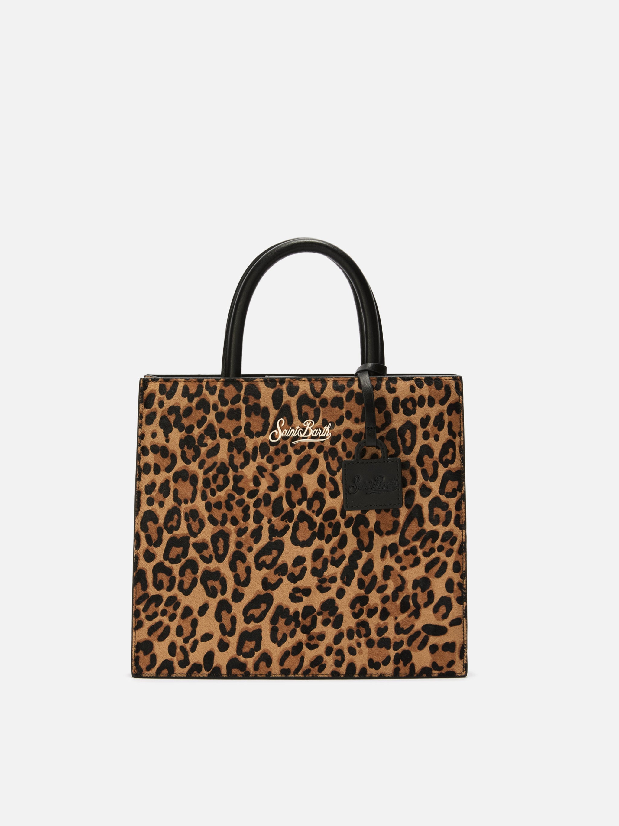 Shop Bag Midi leopard print bag