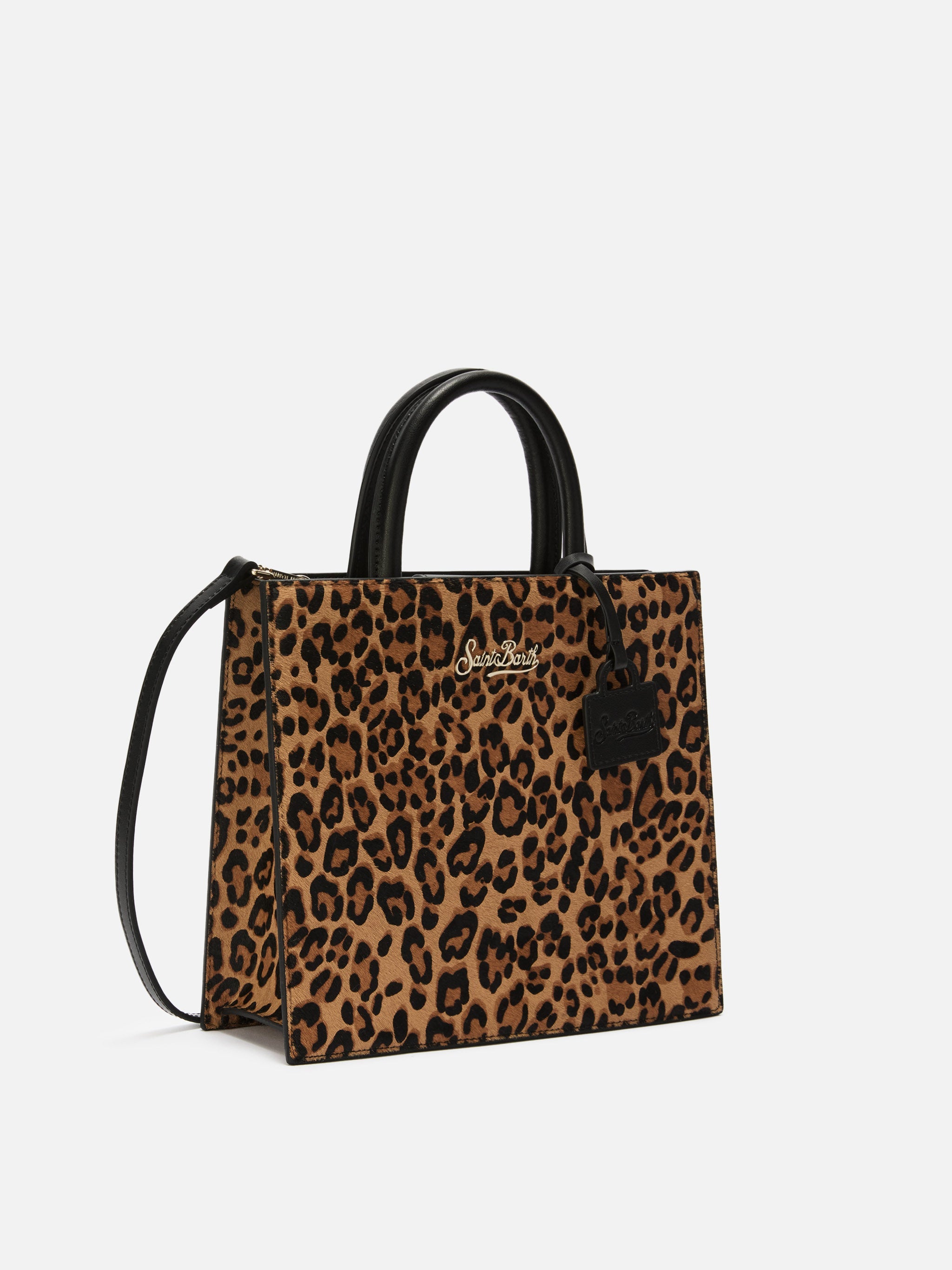 Shop Bag Midi leopard print bag