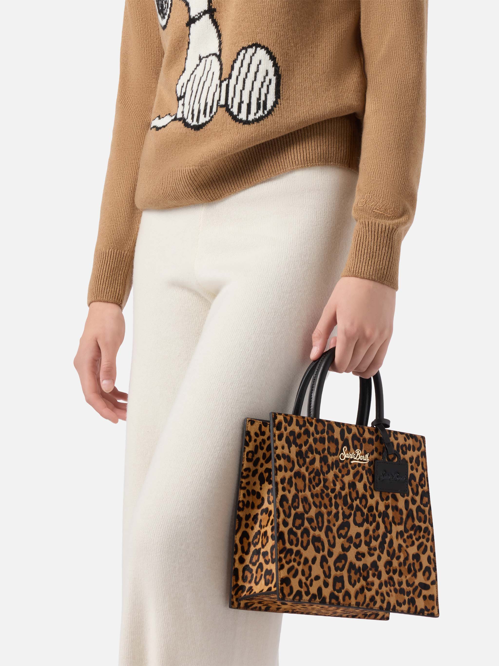 Shop Bag Midi leopard print bag