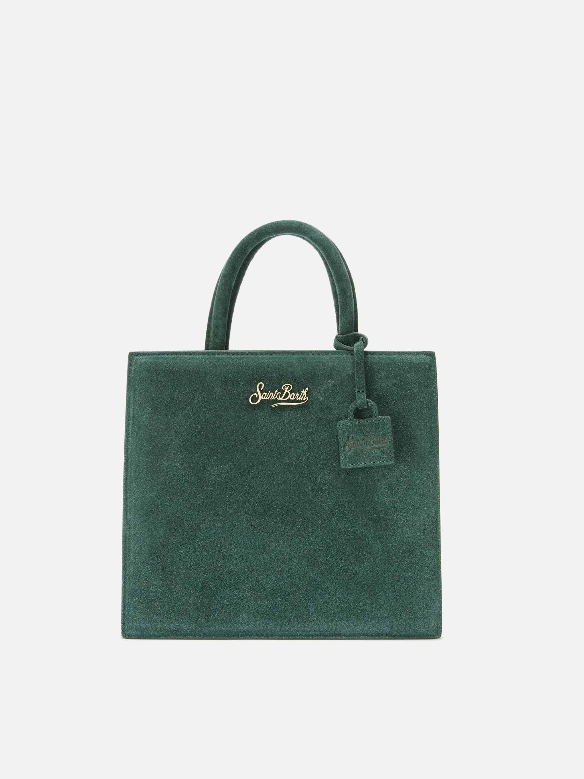 Shop Bag Midi green suede bag