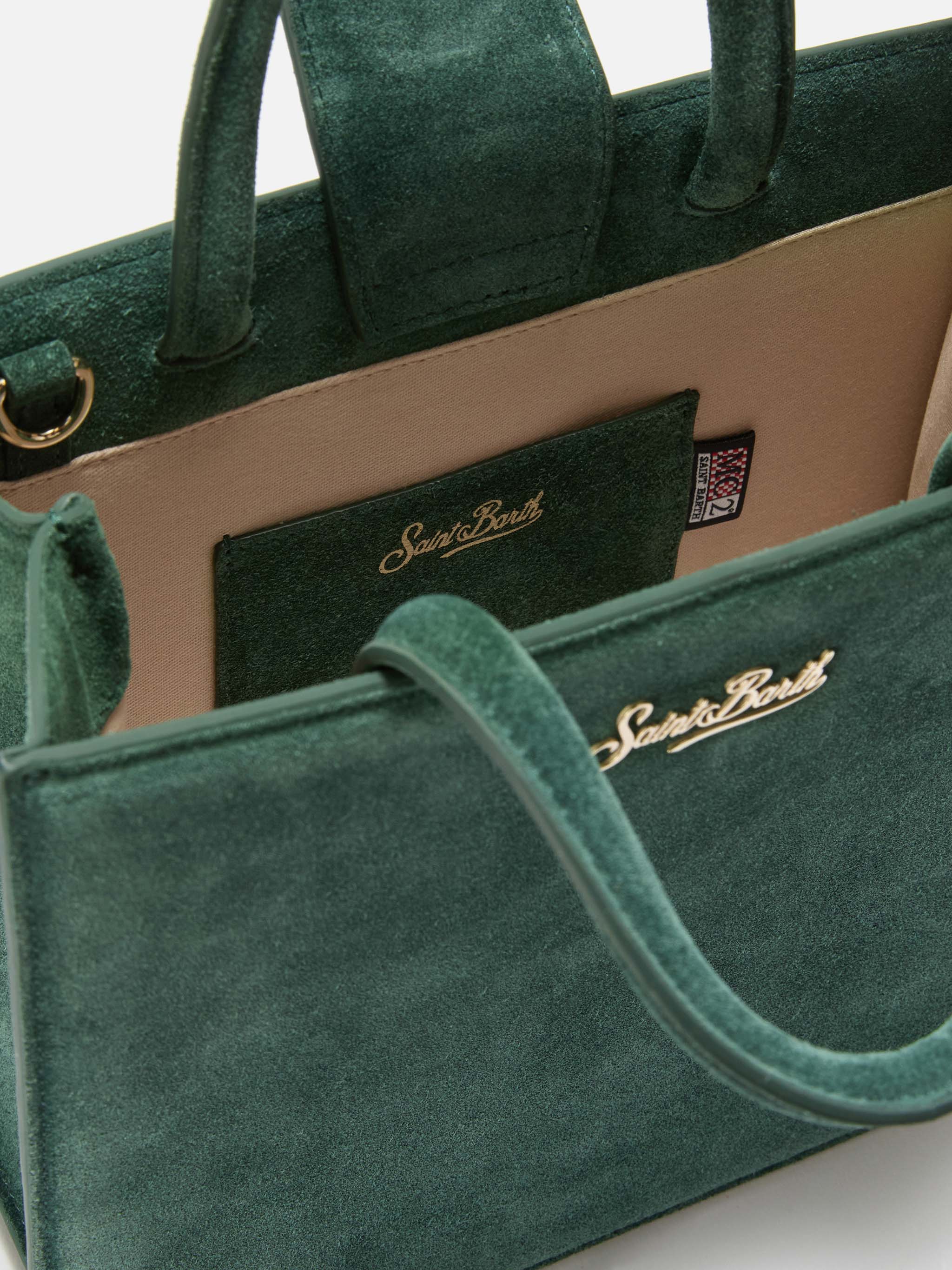 Shop Bag Midi green suede bag