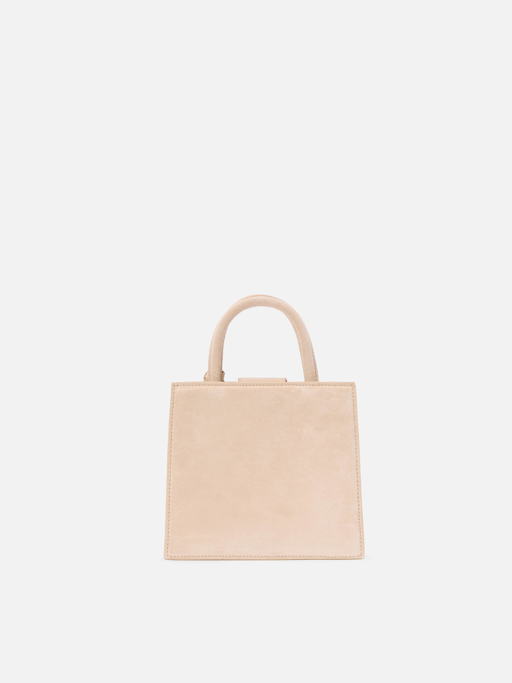 Shop Bag Mini beige suede bag