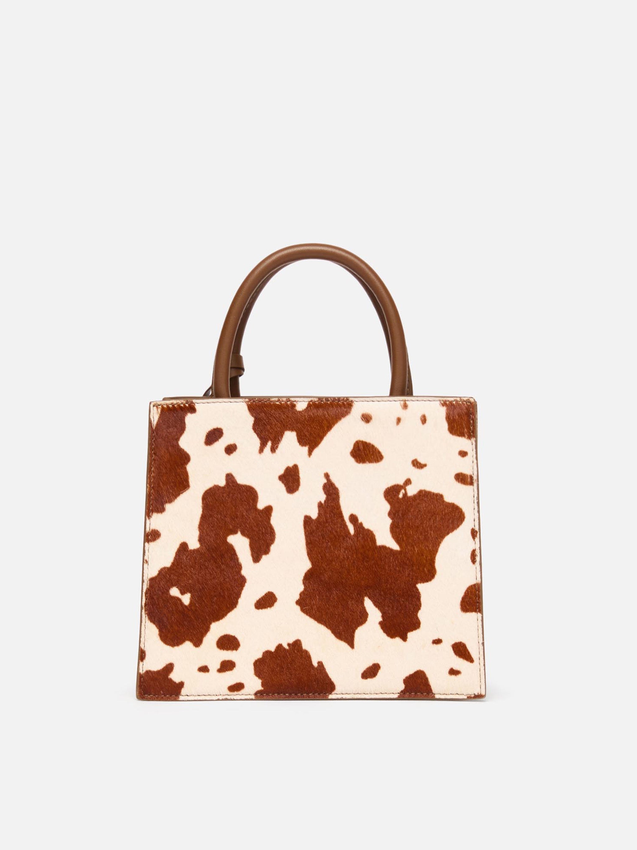 Shop Bag Midi in pony hair with cow skin print