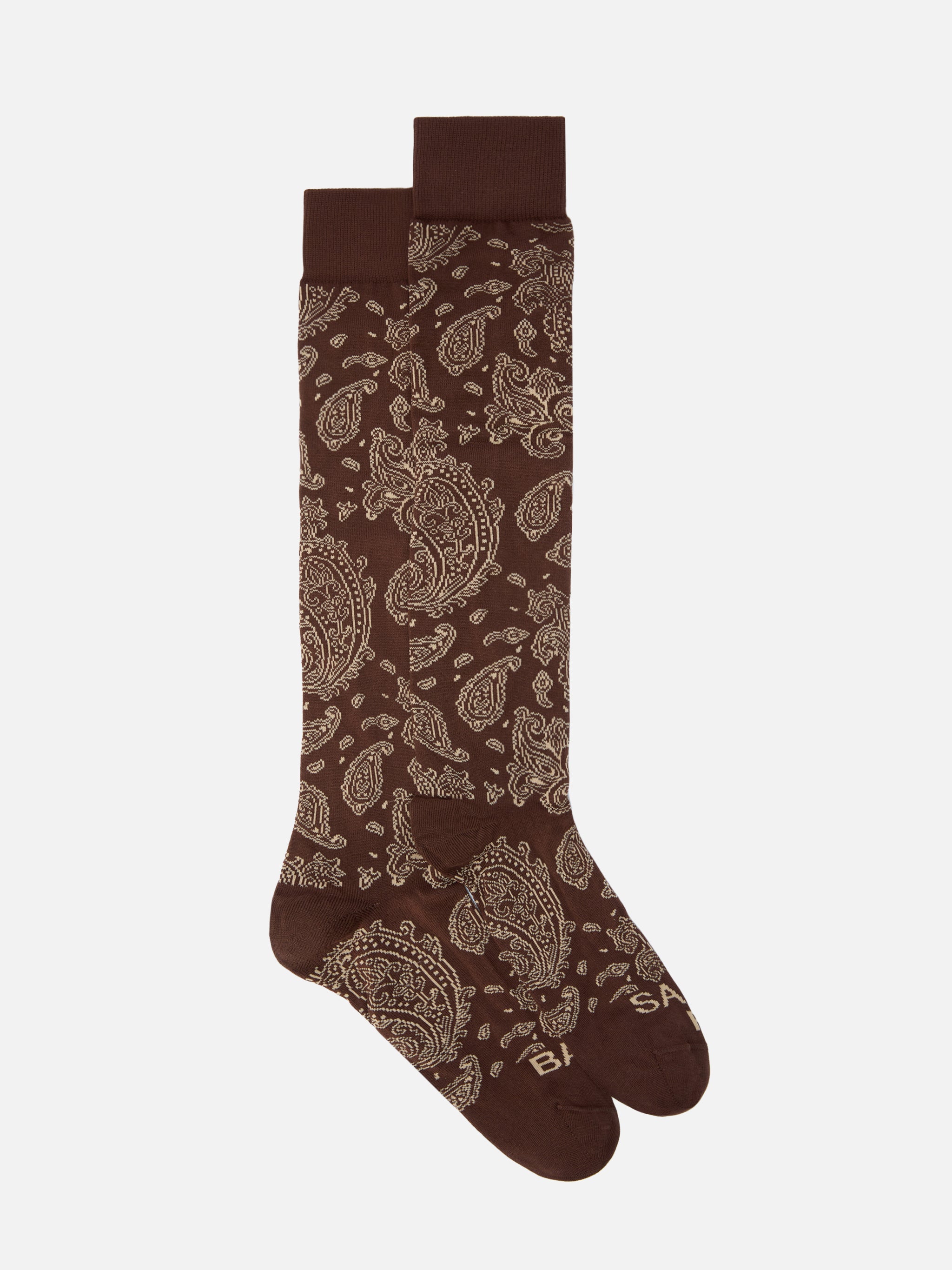 Calze in misto cotone con jacquard paisley