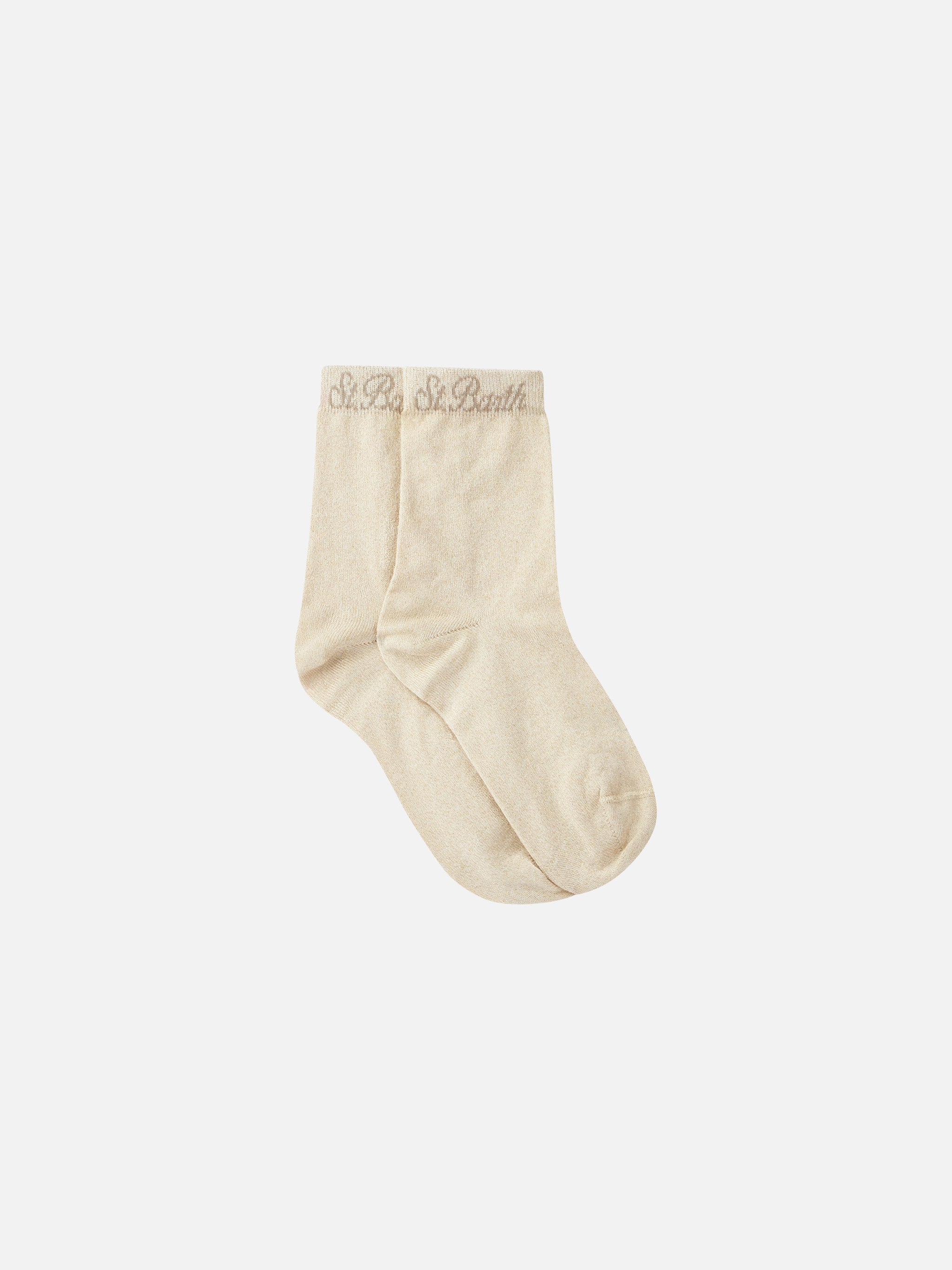 Beige lurex socks