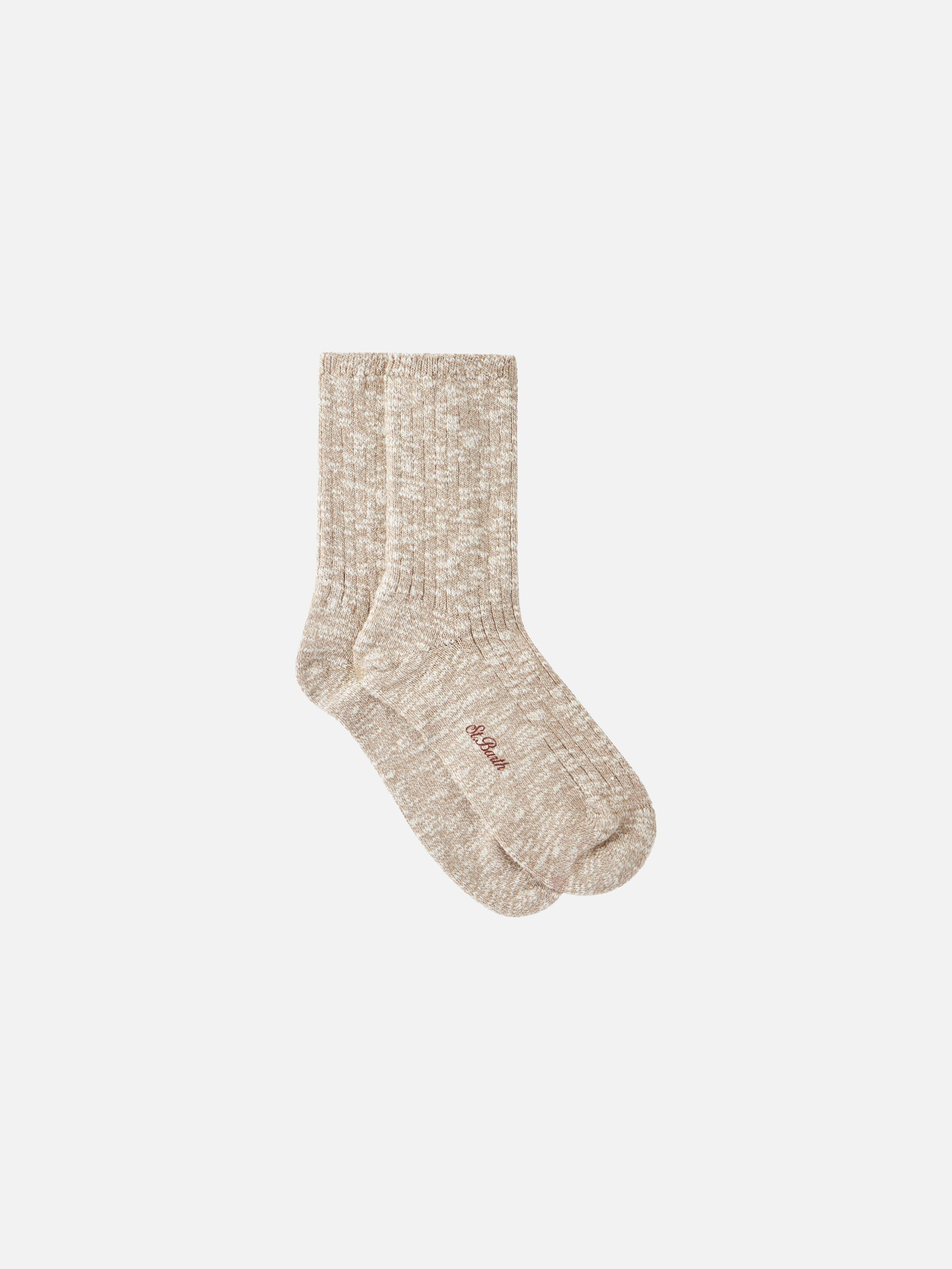 Sox Rib beige melange socks