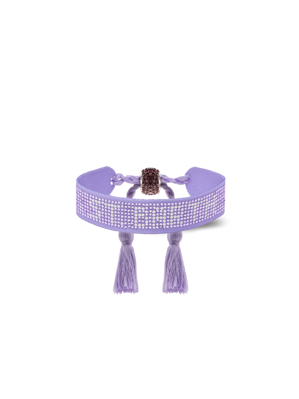 Lilac rhinestones bracelet with St. Barth lettering