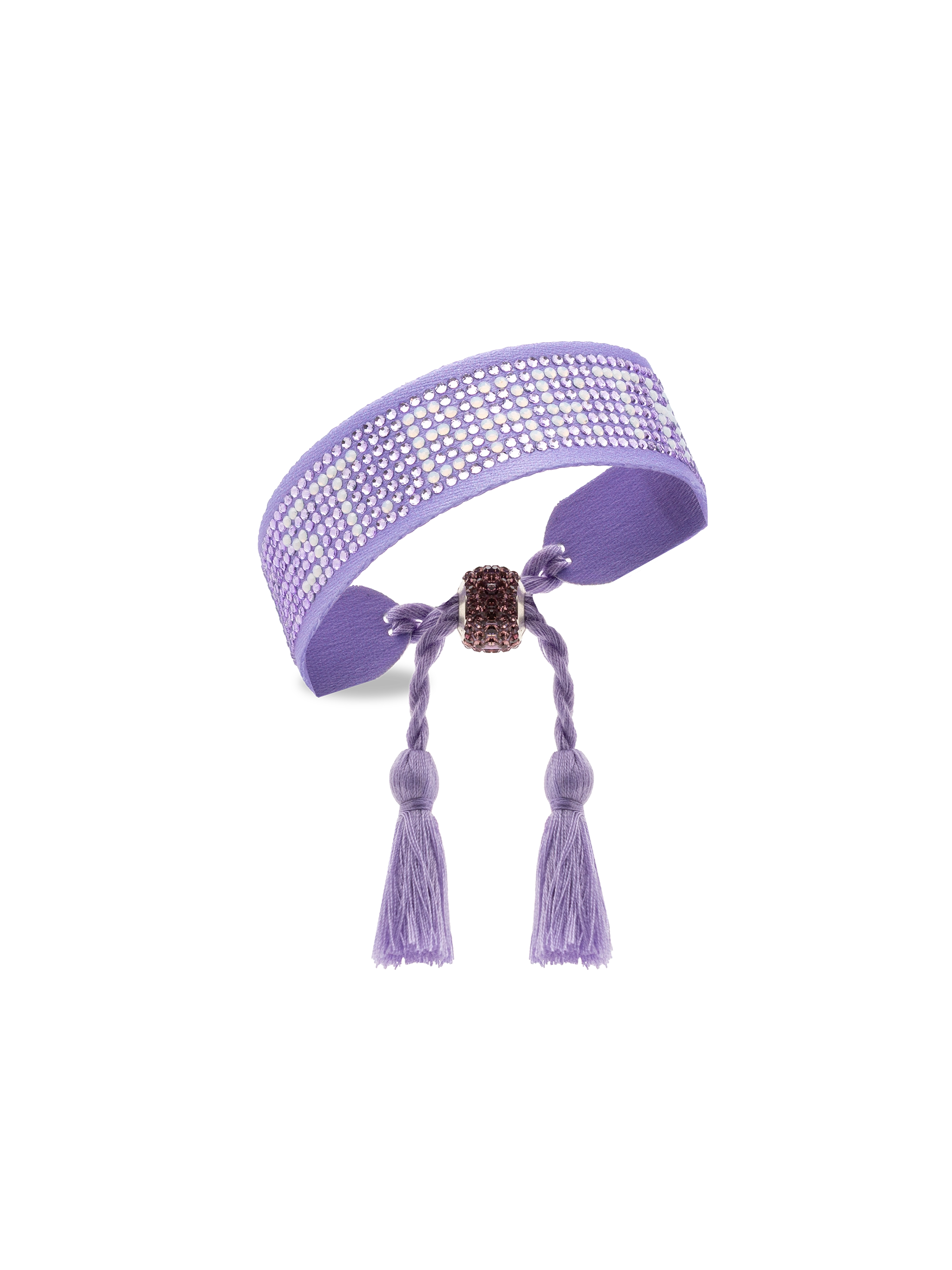 Lilac rhinestones bracelet with St. Barth lettering