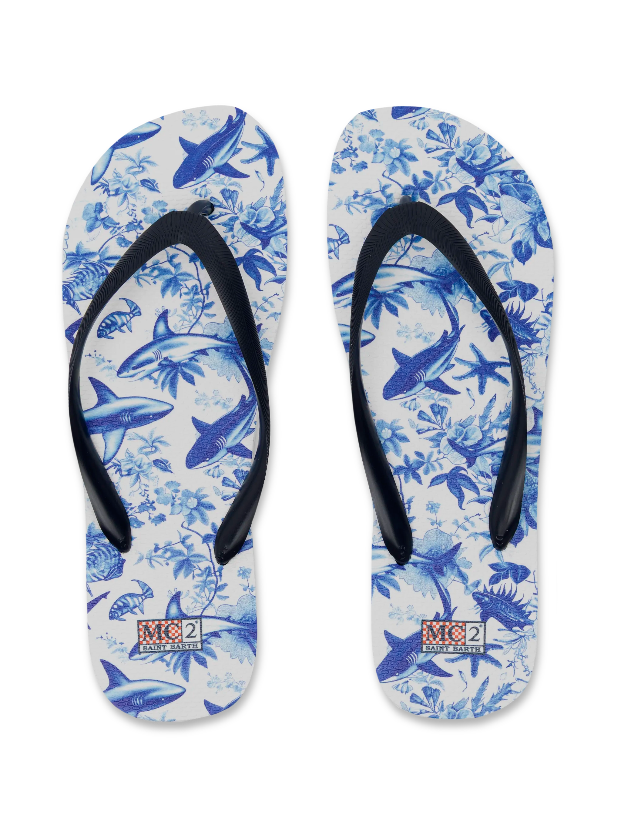 Flip flops Tommy with sharks print | AI CO-CREATED DESIGN BY RICKDICK - POWERED BY RED-EYE