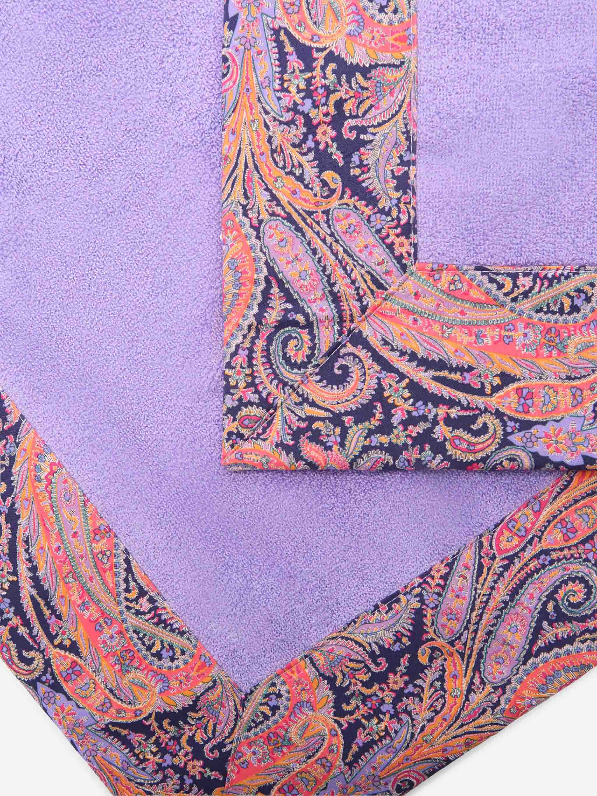 Lilac towel with paisley frame | Made with Liberty fabric