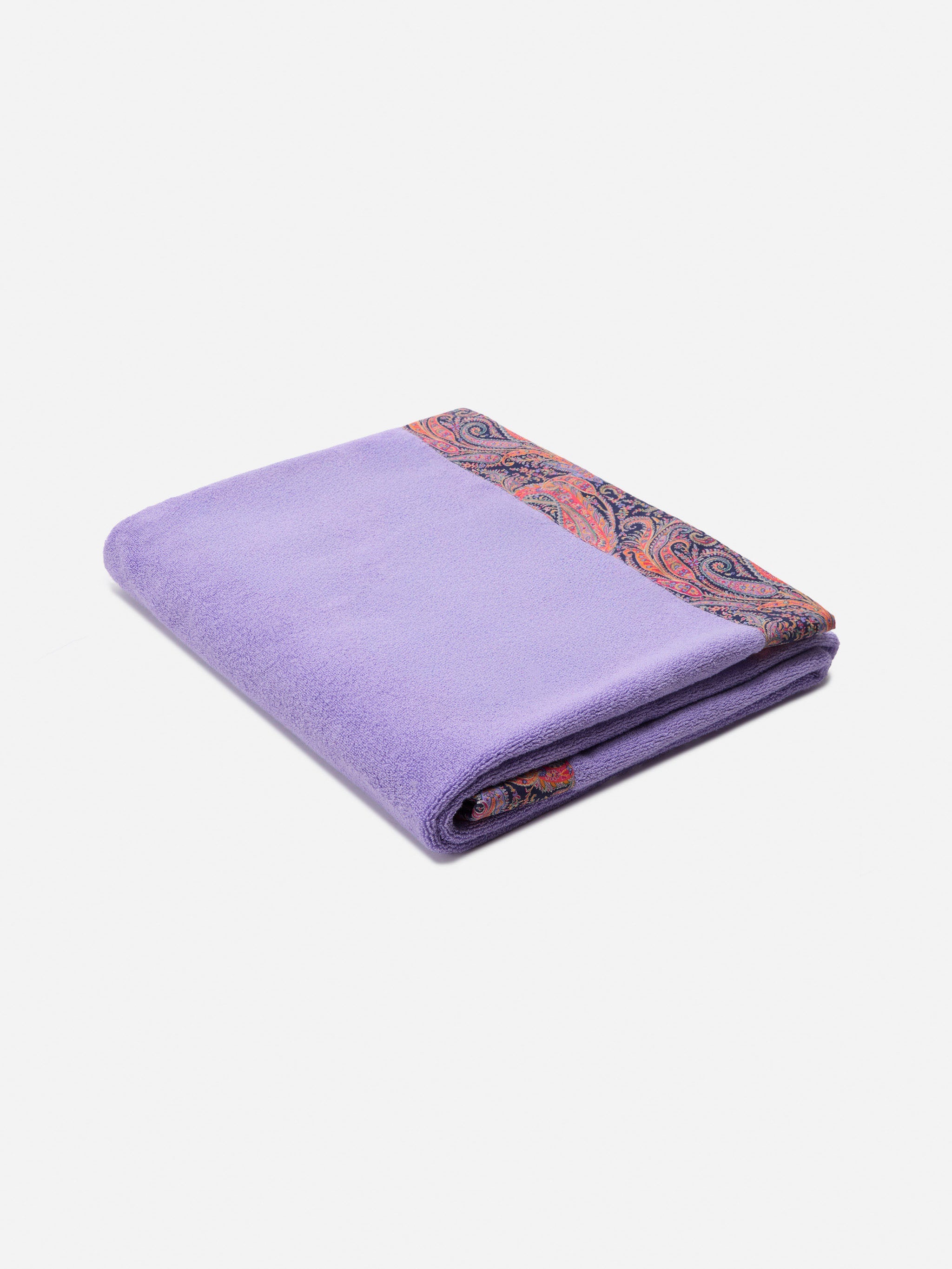 Lilac towel with paisley frame | Made with Liberty fabric