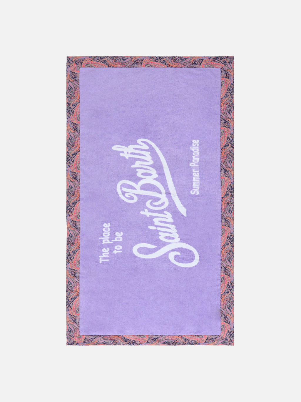 Lilac towel with paisley frame | Made with Liberty fabric