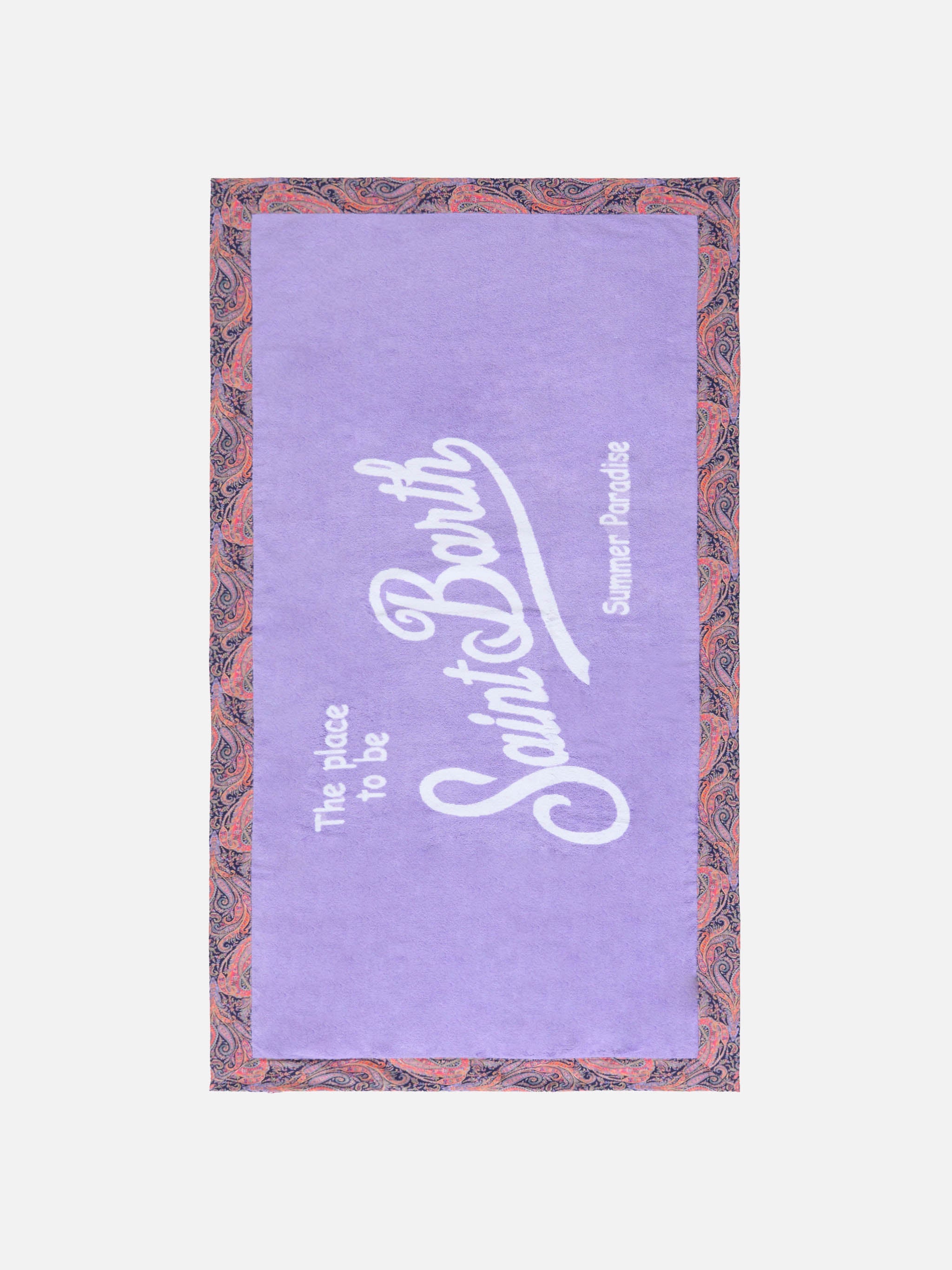 Lilac towel with paisley frame | Made with Liberty fabric