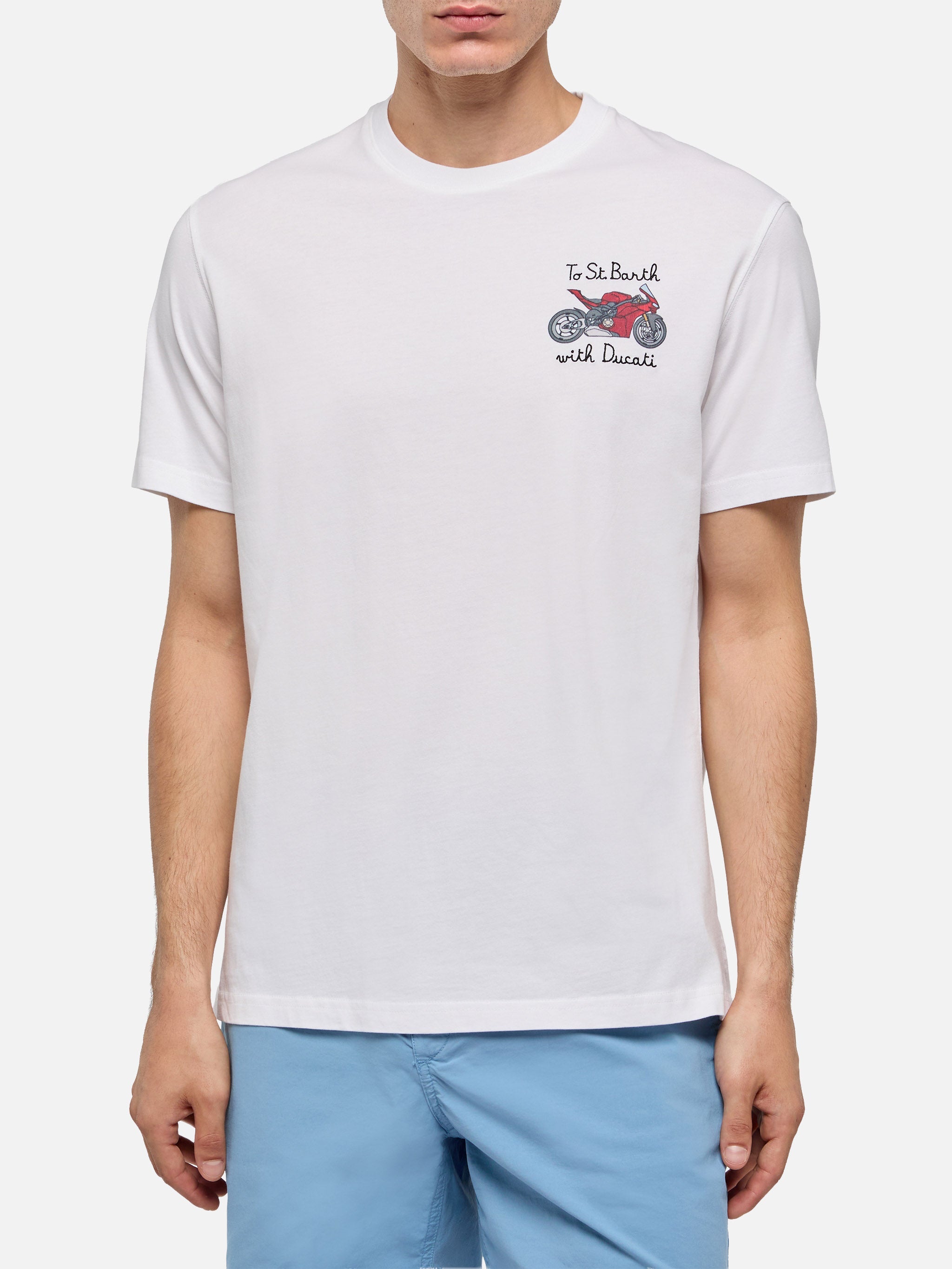 T-shirt with To St. Barth with Ducati embroidery | Special Edition