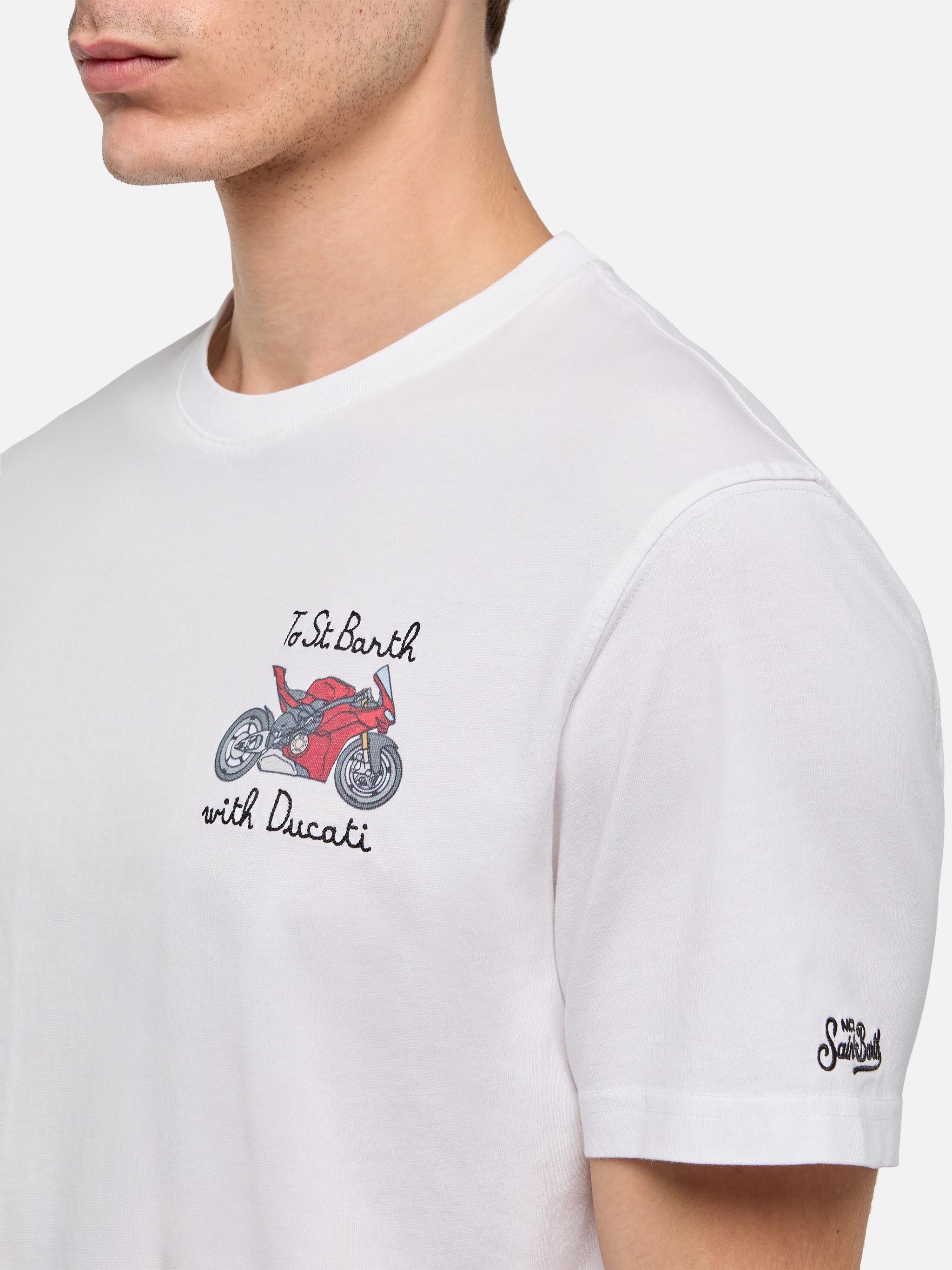 T-shirt with To St. Barth with Ducati embroidery | Special Edition