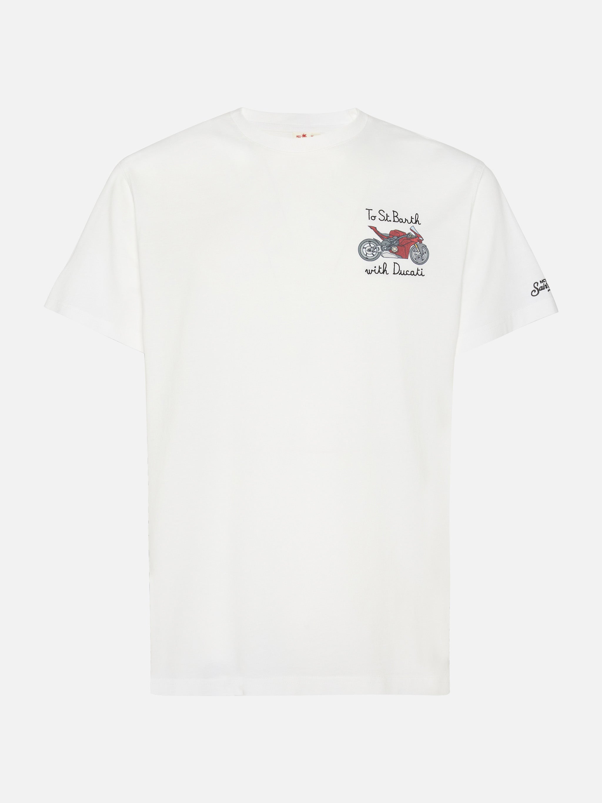 T-shirt with To St. Barth with Ducati embroidery | Special Edition