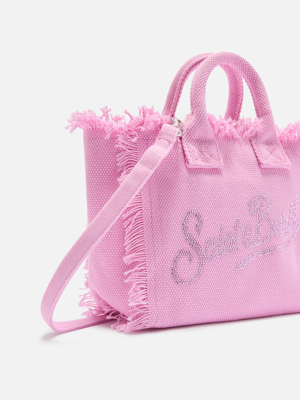 Pink canvas Vanity mini bag with rhinestone logo