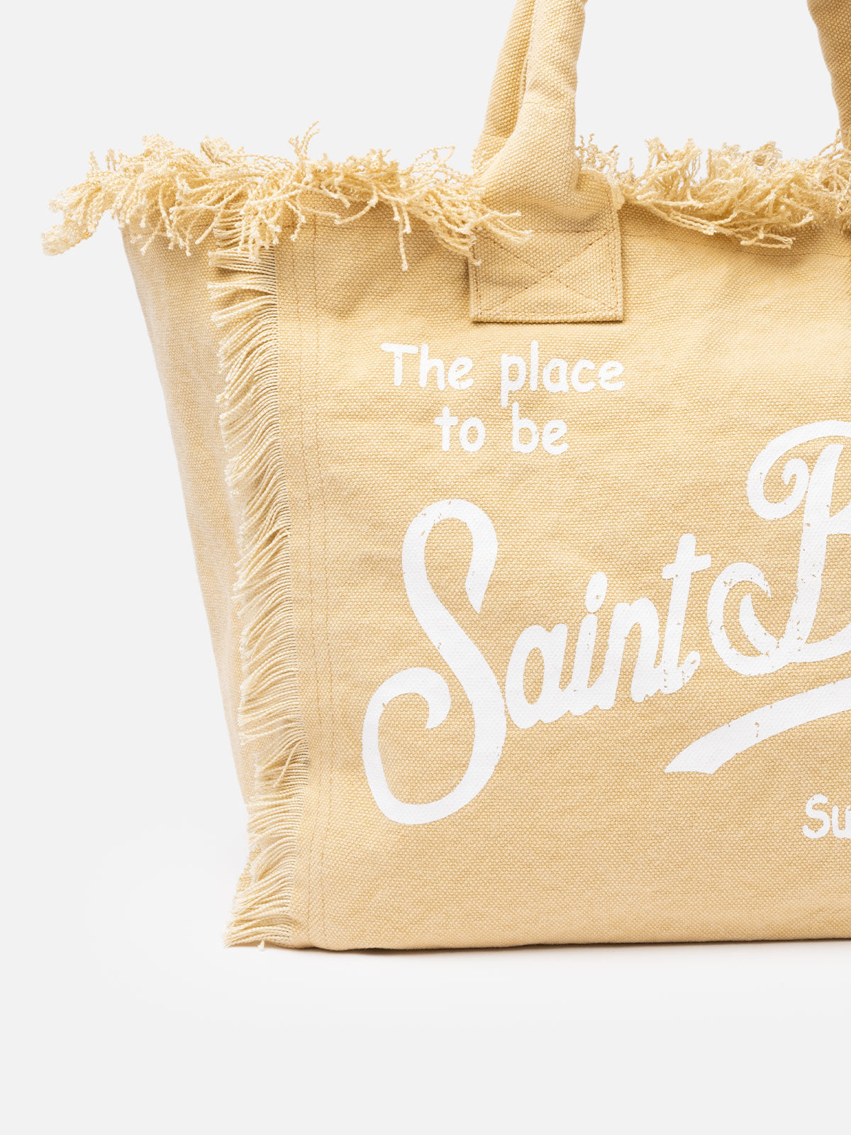 Beige cotton canvas Vanity tote bag