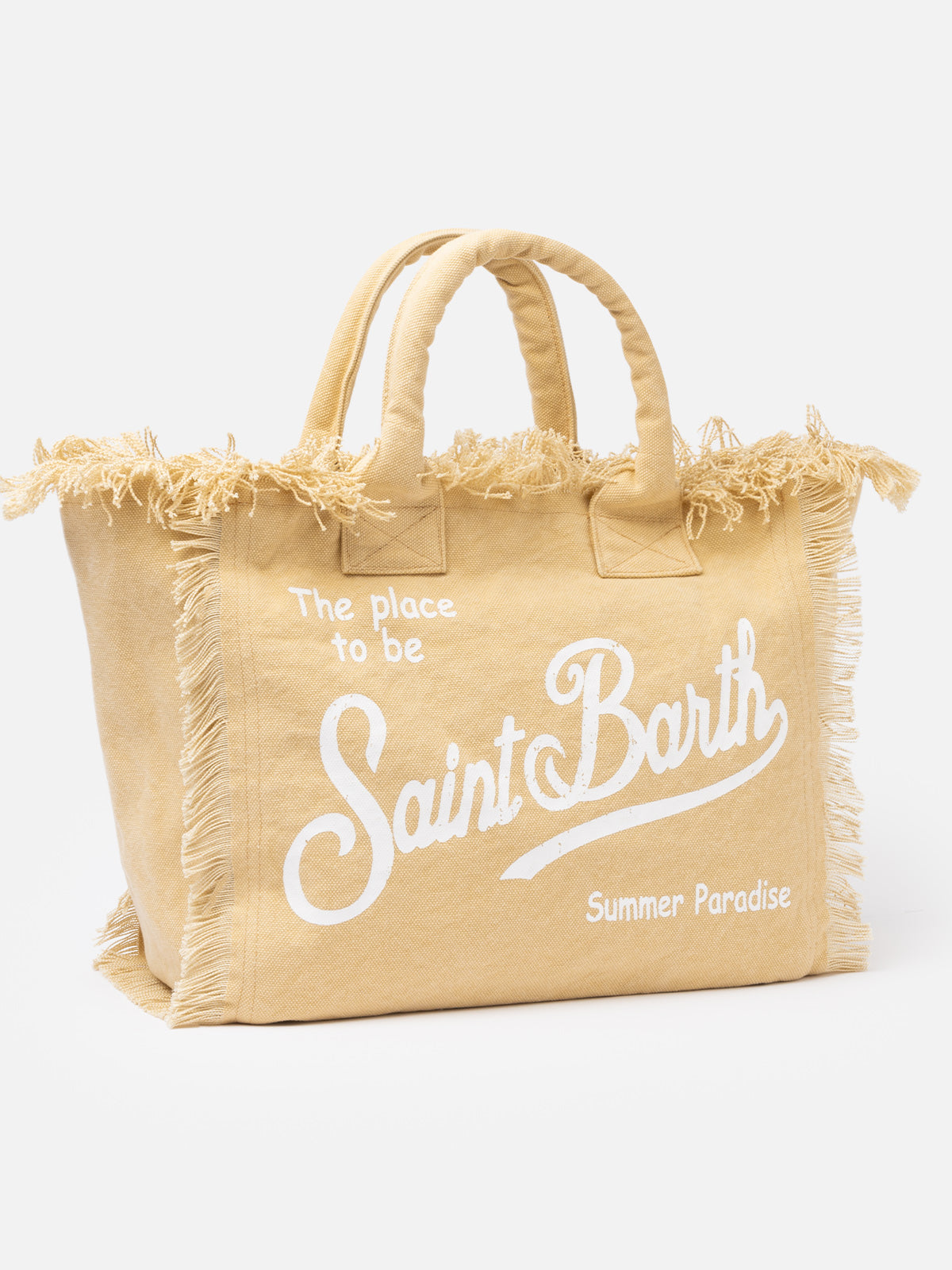 Beige cotton canvas Vanity tote bag